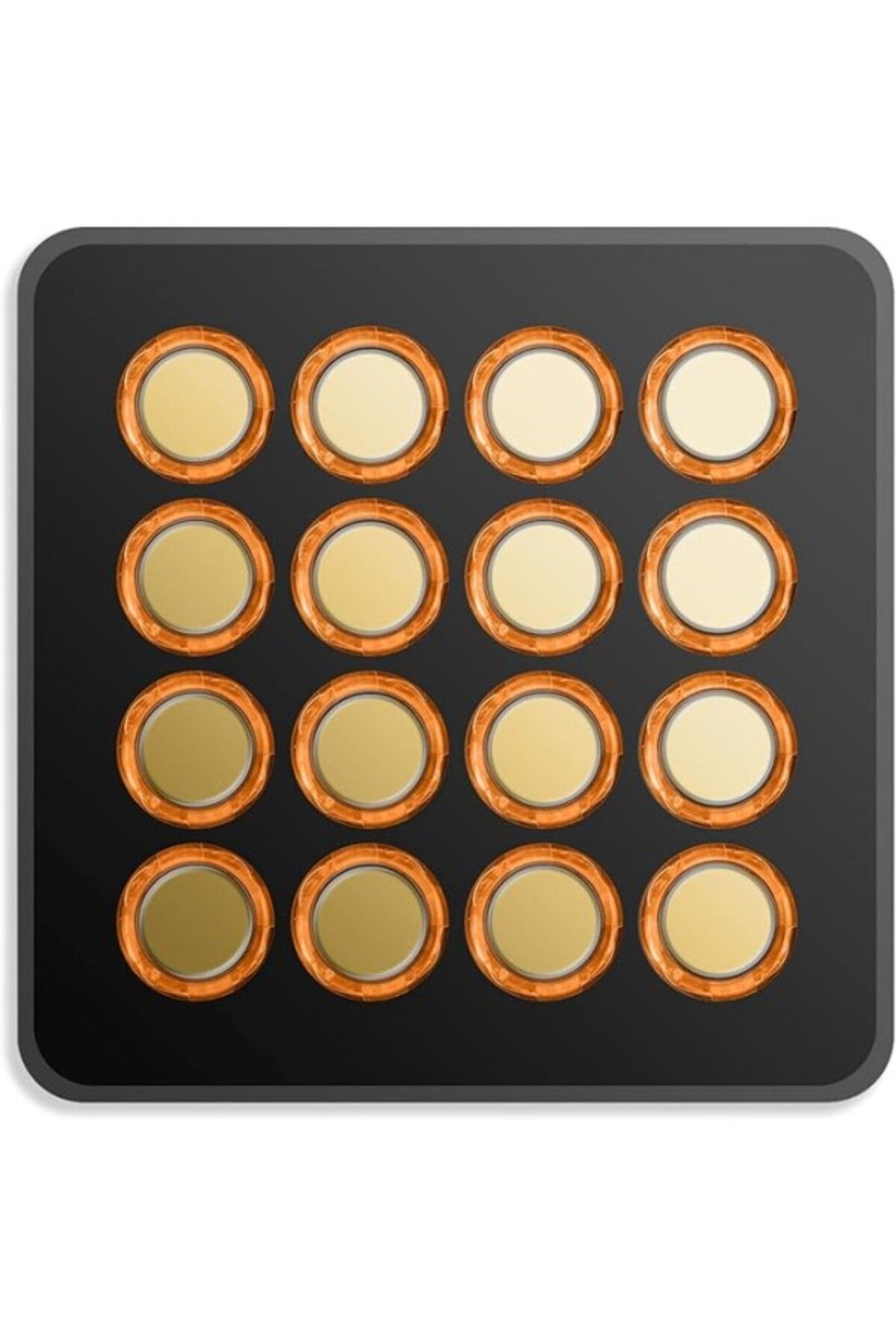 ShopZum Dj Techtools Midi Fighter Spectra (Black Gold Limited Edition) | 16 Arcade Knobs Parmakla Davul