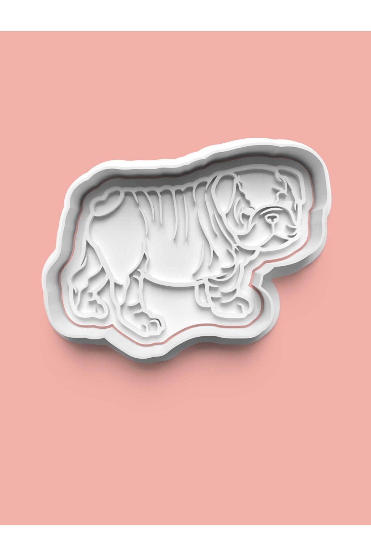 AKTASTORE English Bulldog Köpek Figürü Kurabiye Kalıbı Ve Şeker Hamuru Kalıbı