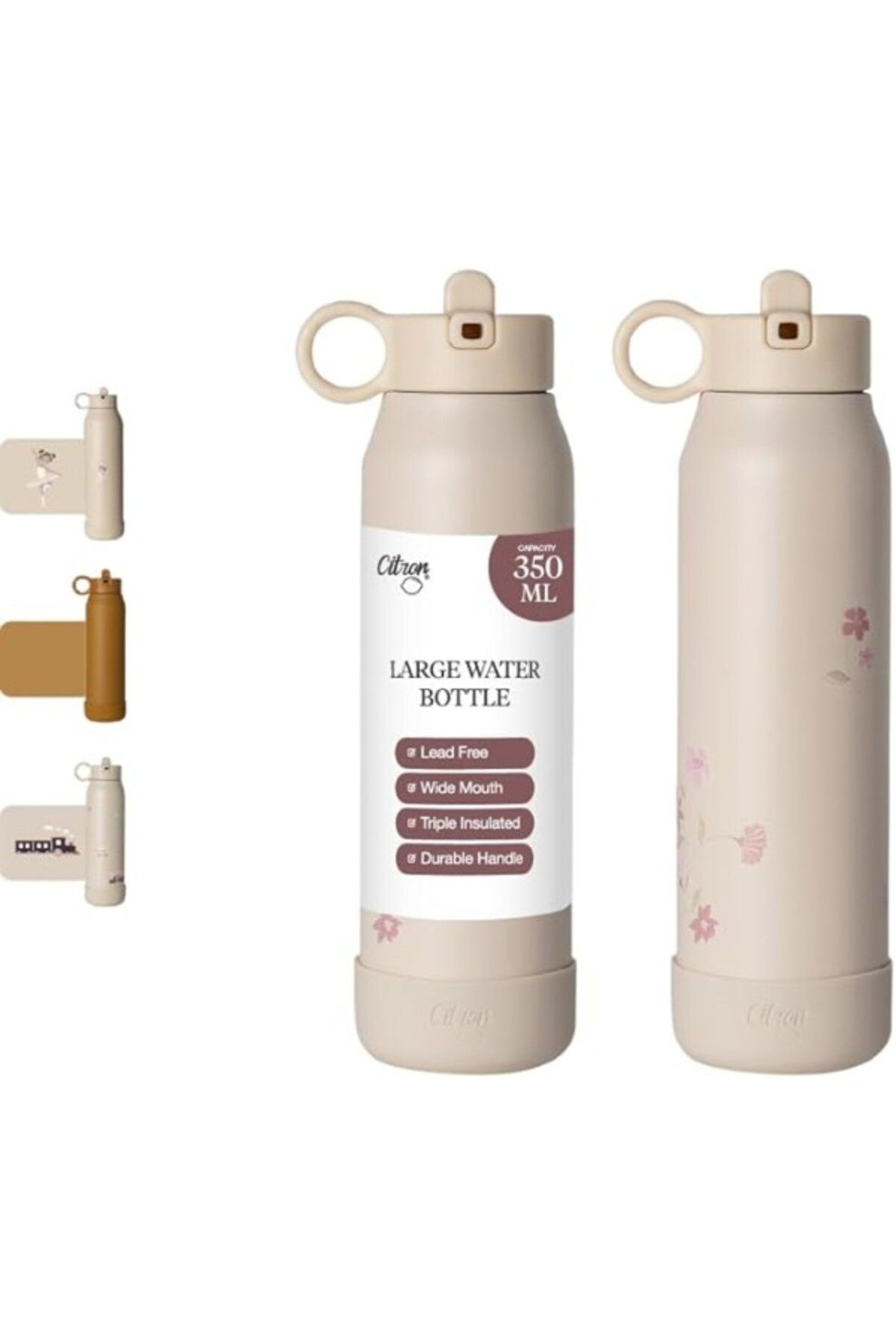 ShopZum Citron 3 Katmanlı Paslanmaz Çelik Termos Seti 350 Ml - Flowers 1286715