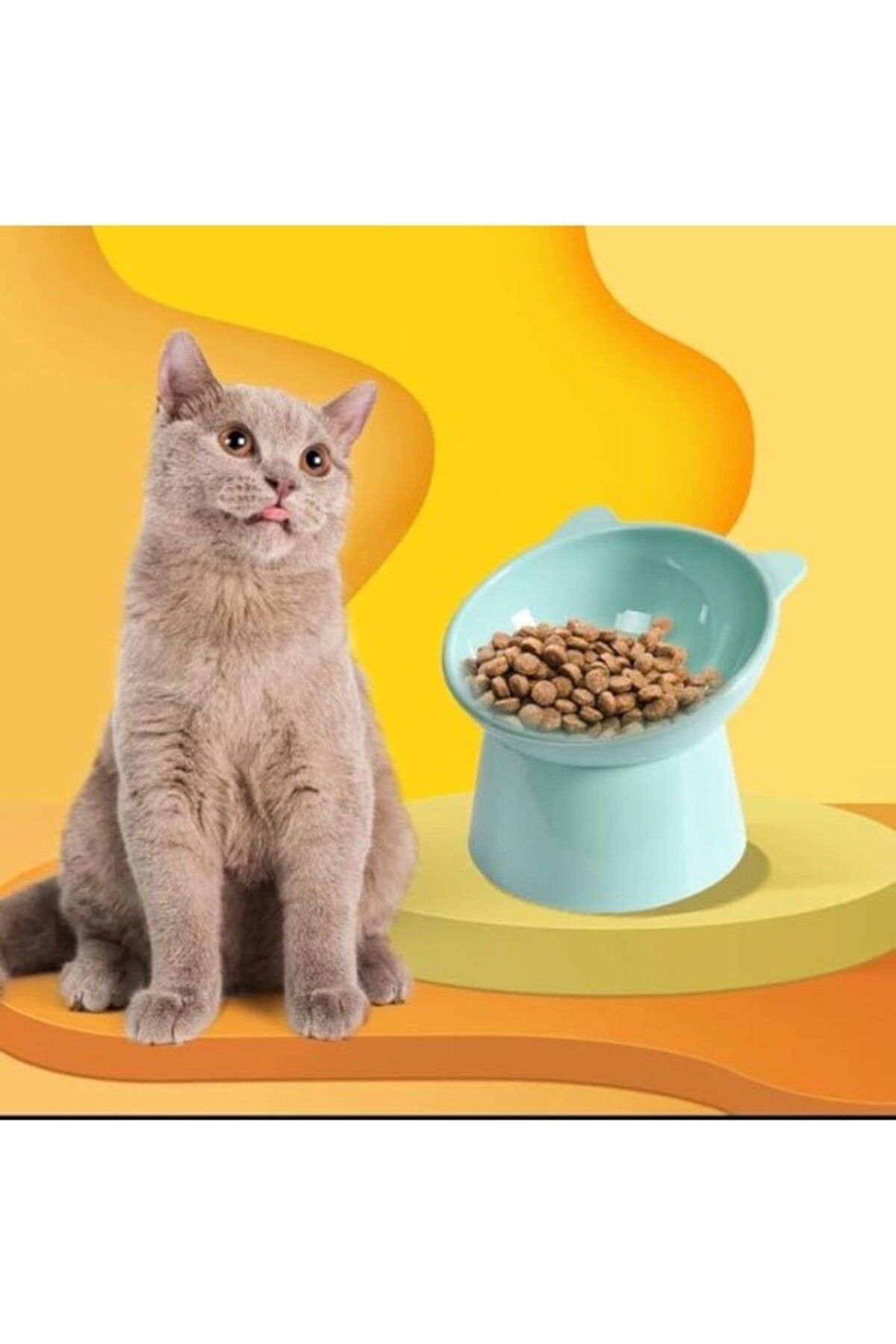 ShopZum Kedi Ve Köpek Için Plastik Mama Ve Su Kabı, Evcil Hayvan Mama Kabı (MAVİ)
