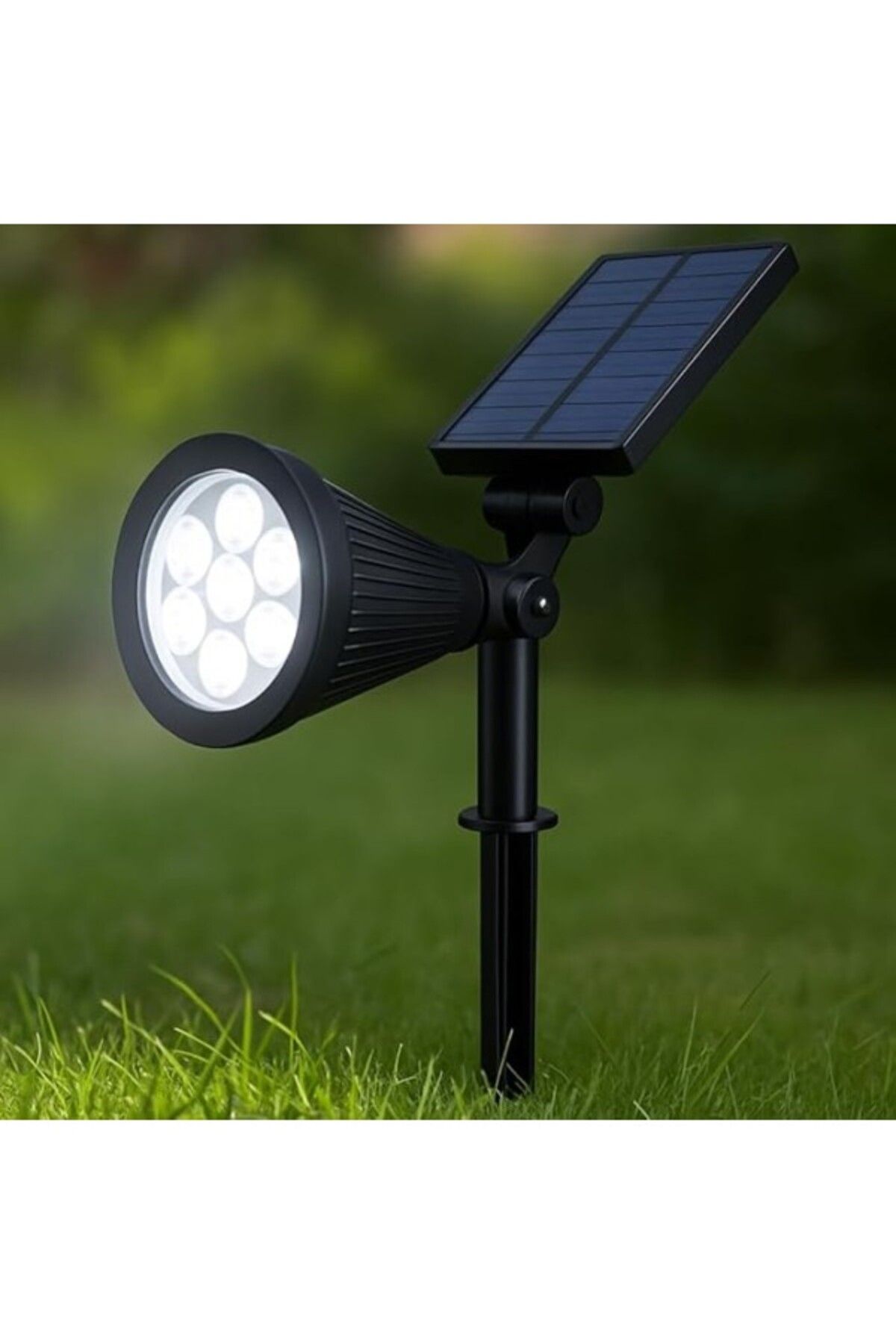 ShopZum 7w Solar Led Bahçe Armatürü 6400k Beyaz Işık – Güneş Enerjili Kazıklı &amp;amp; Duvar Montajlı Çim