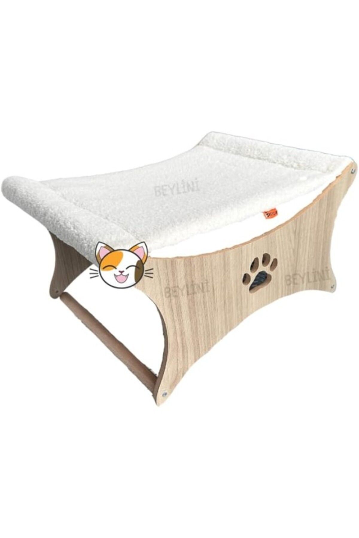 ShopZum Hamağı Köpek Yatağı Peluş Evcil Hayvan Oyun Uyku Eğlence Dinlenme Alanı Beyaz 20x30x45