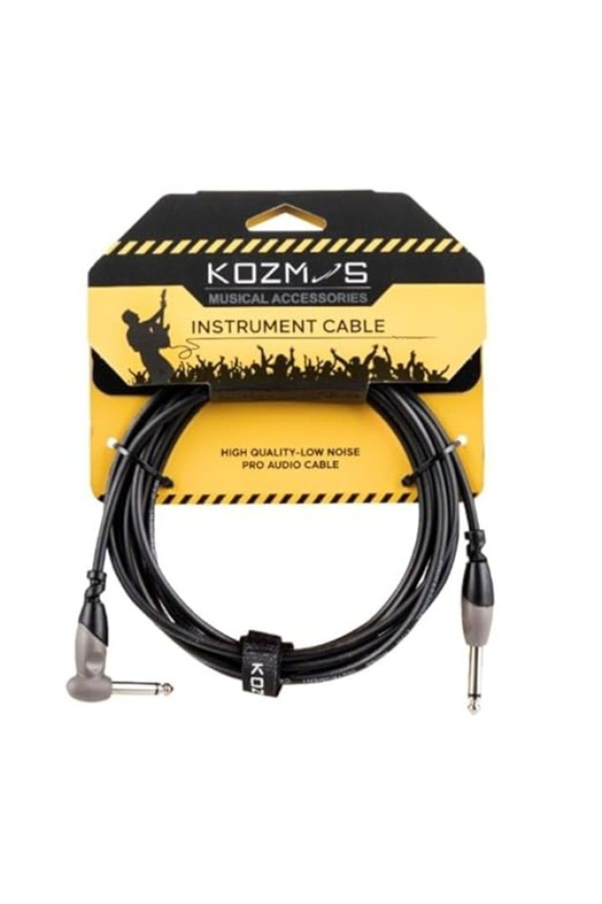 ShopZum Raymond Joes Kcl-156-3M Siyah-Gri 3 Metre Açılı Gitar Enstrüman Kablosu Kozmos
