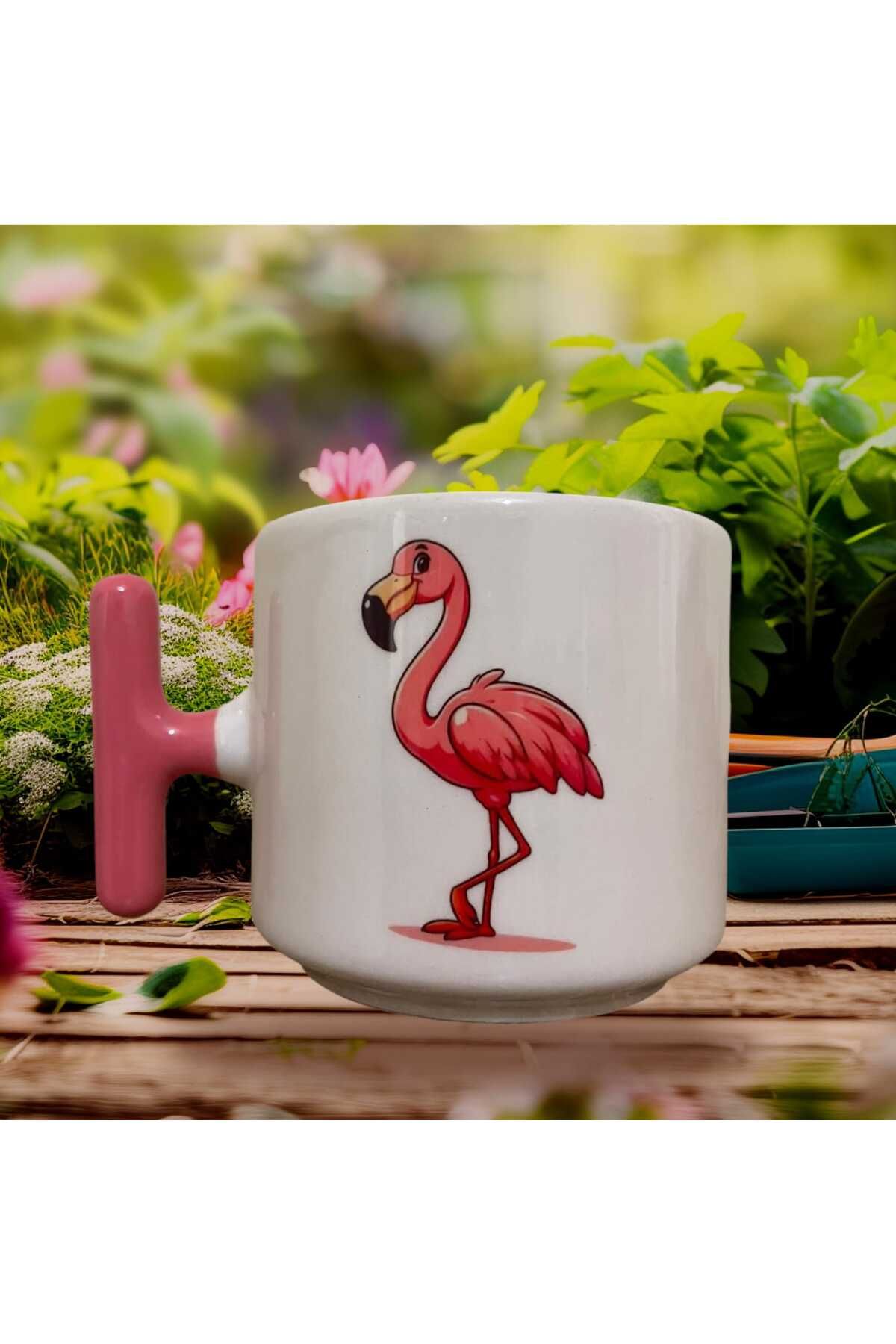 GameFruy Flamingo Çift Taraf Baskılı Kupa- Seramik Çay, Kahve Hediyelik Bardağı