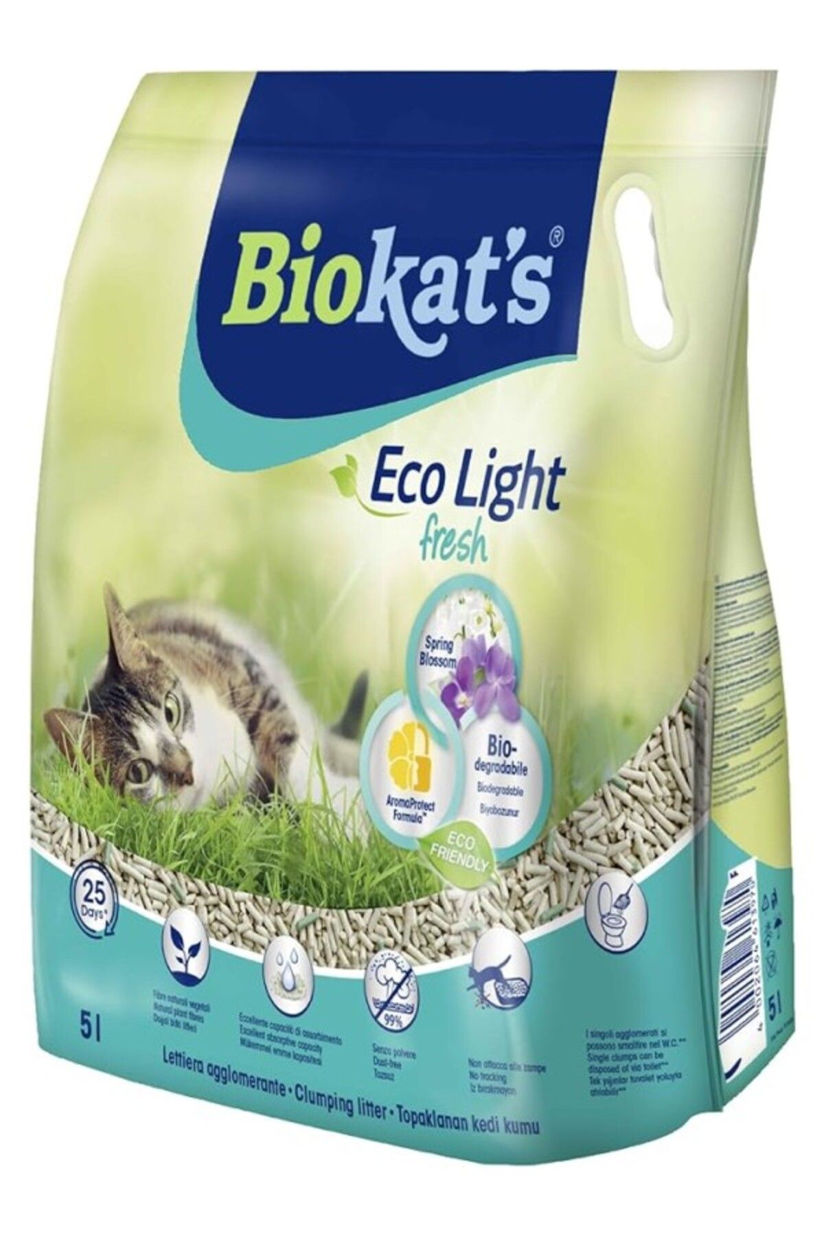 ShopZum Biokat&apos;s Eco Light Fresh Spring Blossom Pelet Kedi Kumu 5lt