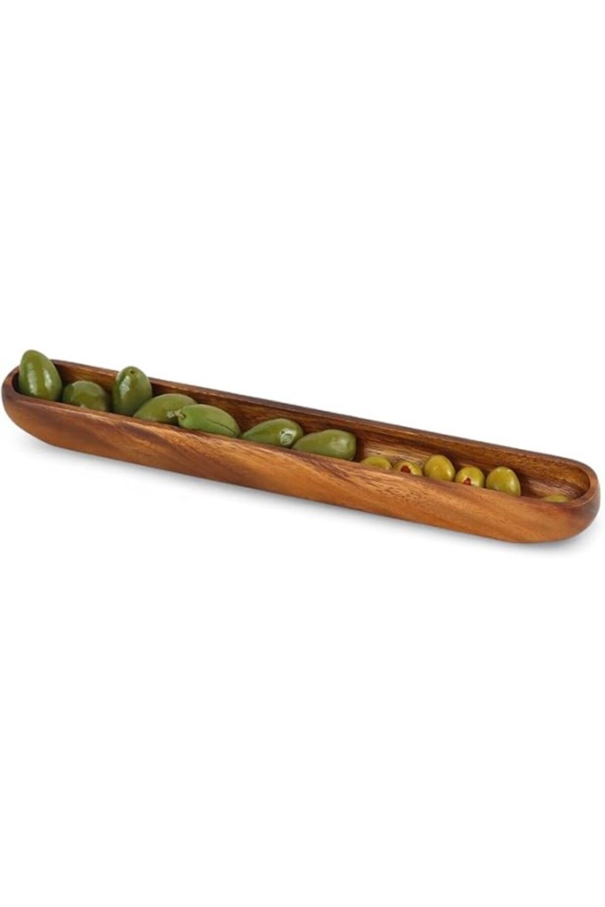 ShopZum Akasya Ağacından Ahşap Zeytin Tabağı, Zeytinlik,ahşap Zeytin Tepsisi El Yapımı Akasya Ahşap