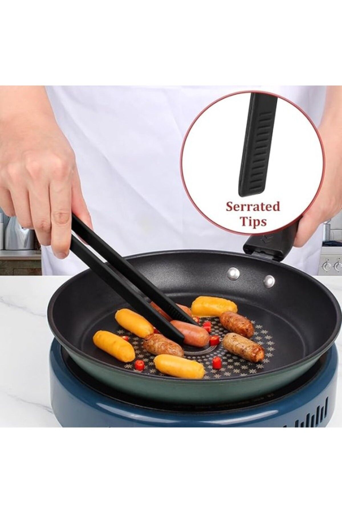ShopZum Orret Home Silikon Maşa,Silikon Cımbız Maşa,Silikon Kaplamalı Mutfak Maşası,Barbekü,Kızartma Ve