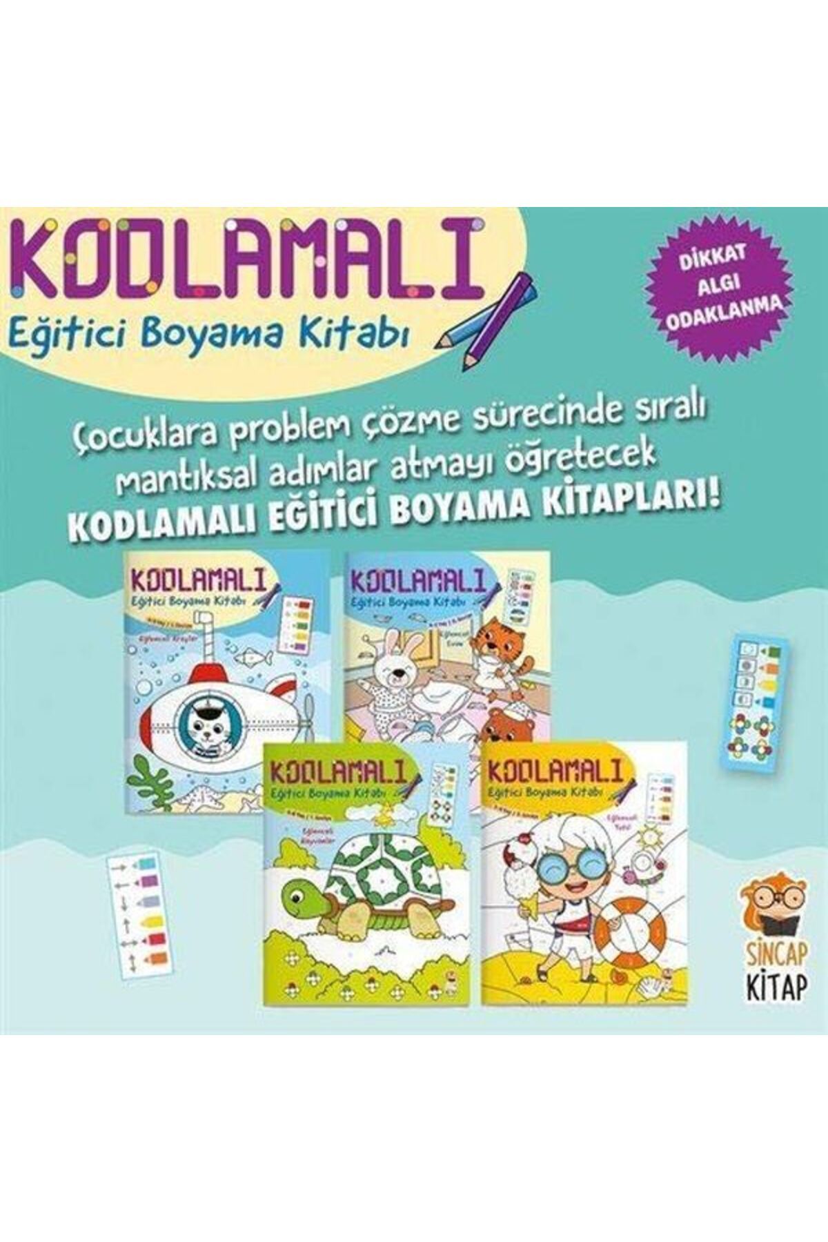 Genç Timaş Kodlamalı Eğitici Boyama Kitabı 4-6 Yaş (4 Kitap Takım)