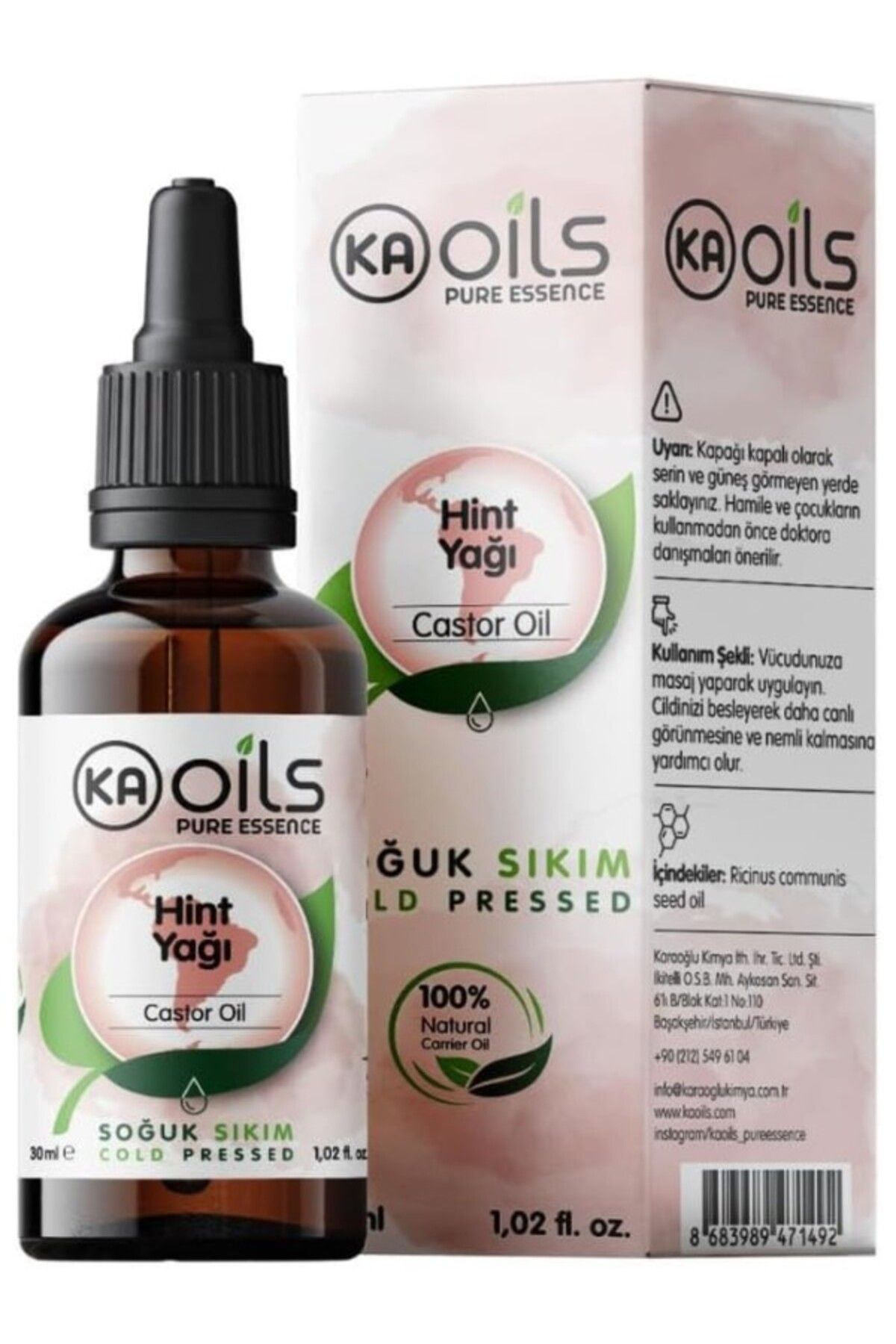 ShopZum Kaoils Hint Yağı 30 Ml | Yoğun Kıvam - Castor Oil | Kaş, Kirpik Ve Saç Bakımı İçin İdeal - Soğuk