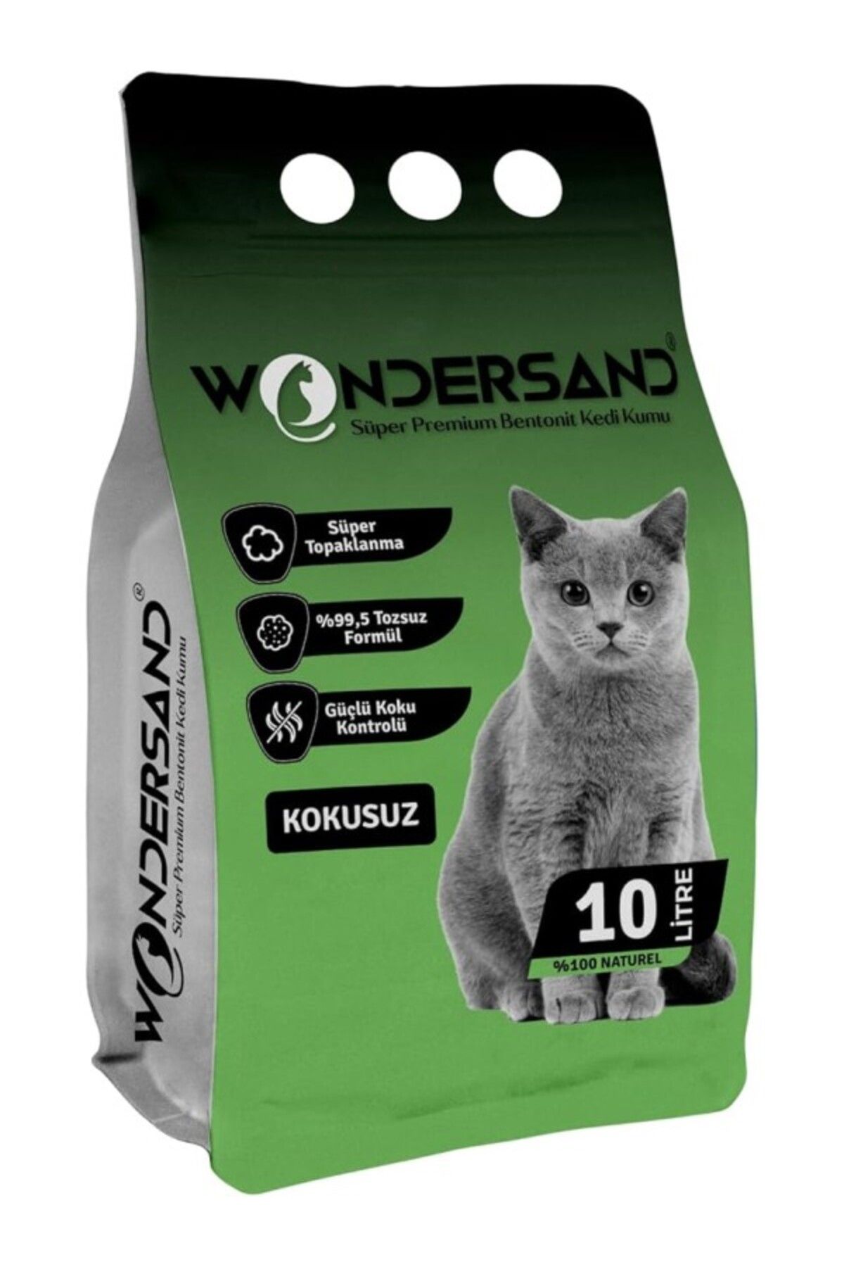ShopZum Wondersand Kokusuz Naturel Ince Tane Topaklanan Kedi Kumu 10 Lt