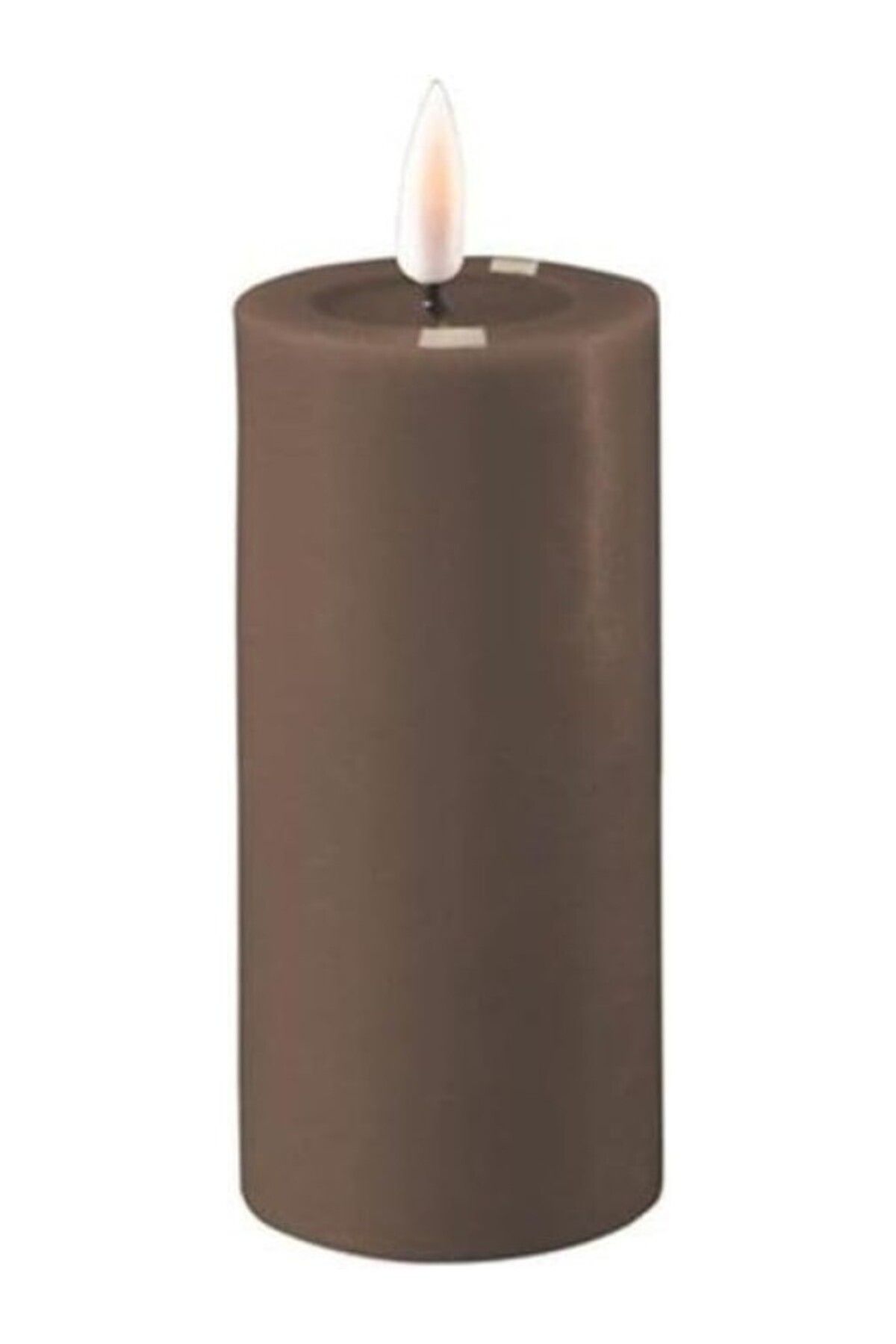 ShopZum Deluxe Homeart İç Mekan Alevsiz Led Mum - Mocha - Gerçek Alevli ™ Teknolojisi - Pille Çalışan Mum (