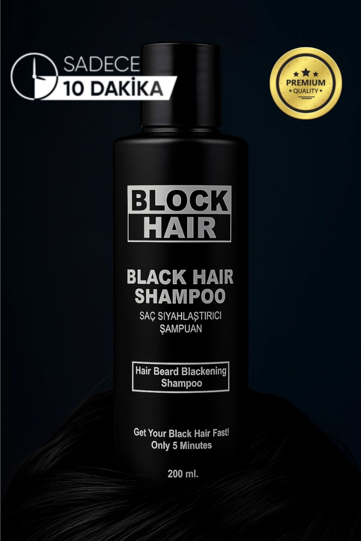 ÇAVDAR Black Hair Saçları Siyahlaştıran Koyulaştıran Gürleştiren Doğal Mucizevi Şampuan