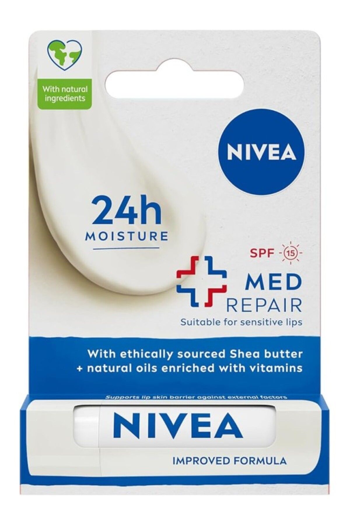 ShopZum Med Repair Dudak Bakım Kremi, 24 Saat Nem,Doğal Yağlar Ile Çatlamış Dudak Bakım,Spf 15 (4,8