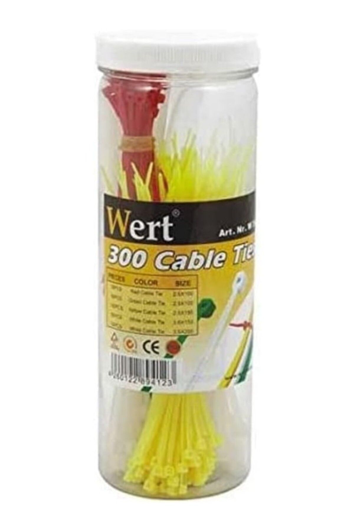 ShopZum Wert W 2430, Kablo Bağı Seti 300 Parça, Kırmızı, Yeşil, Sarı, Beyaz