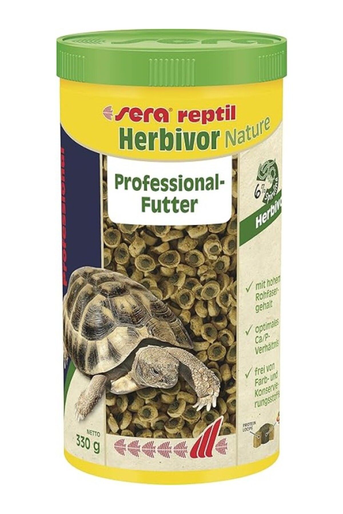 ShopZum Sera Reptil Otçul Sürüngen Yemi Herbivor 1000 Ml (350Gr)