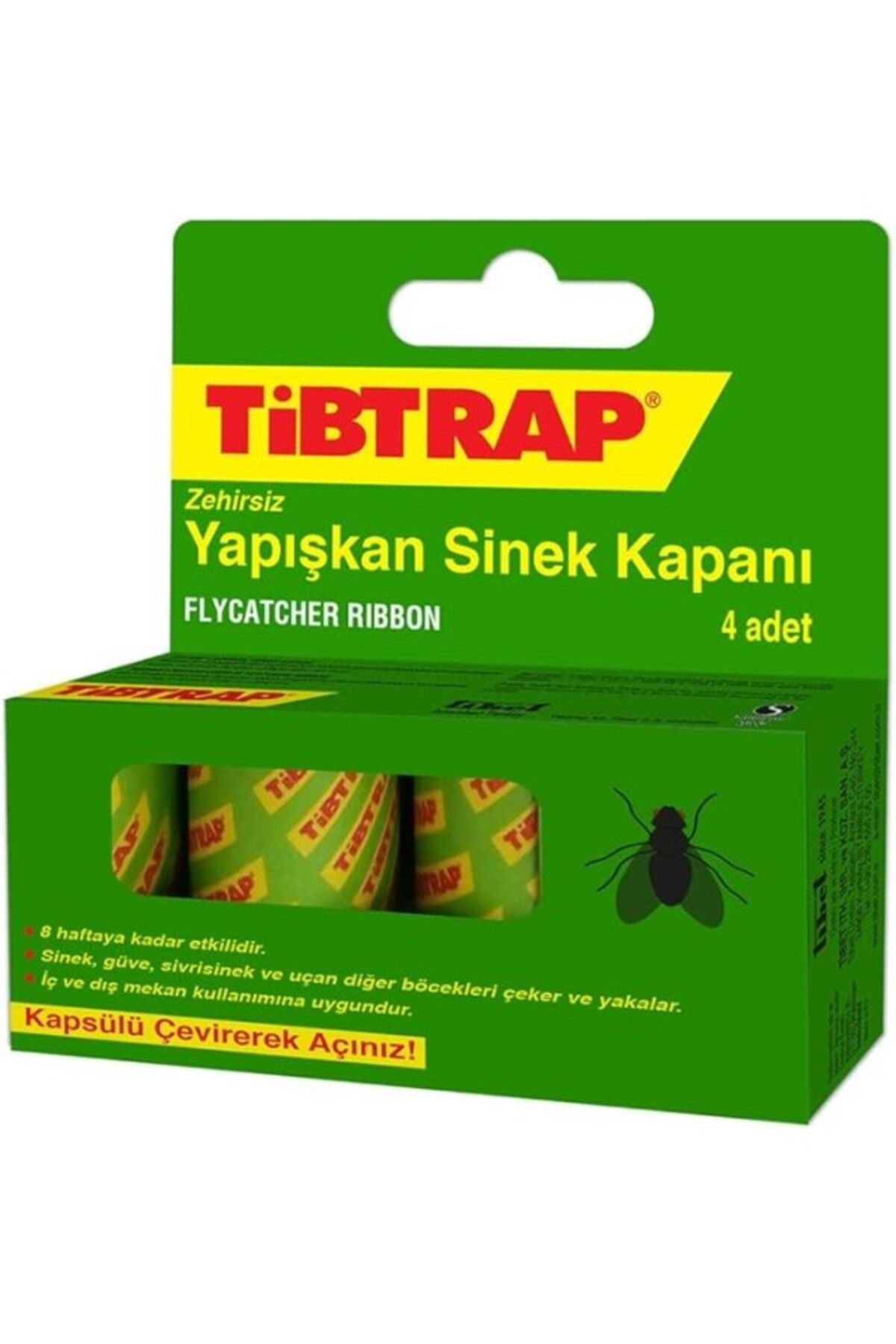 ShopZum Tibtrap Yapışkan Karasinek Tuzağı Zehirsiz Sinek Yapışkan Bandı