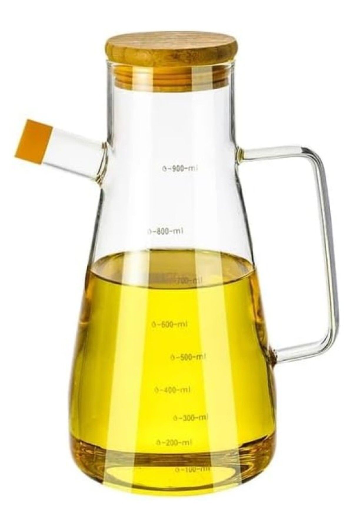 ShopZum Orret Home 900 Ml Borosilikat Cam Yağdanlık,Termisil Isıya Dayanıklı Yağlık Ve Sirkelik,Zeytin