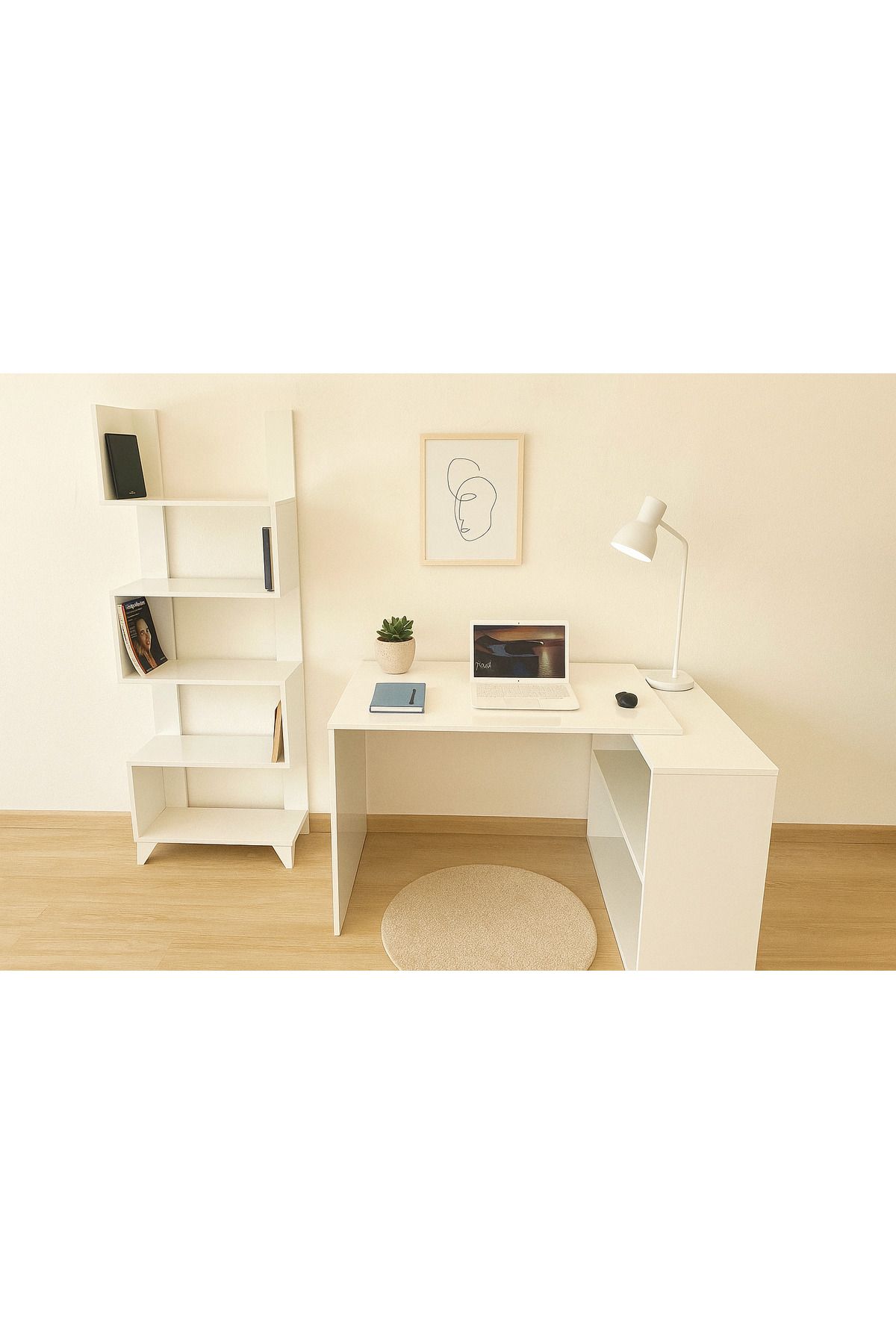 Home ZEN ÇALIŞMA MASASI KİTAPLIKLI %100MDF