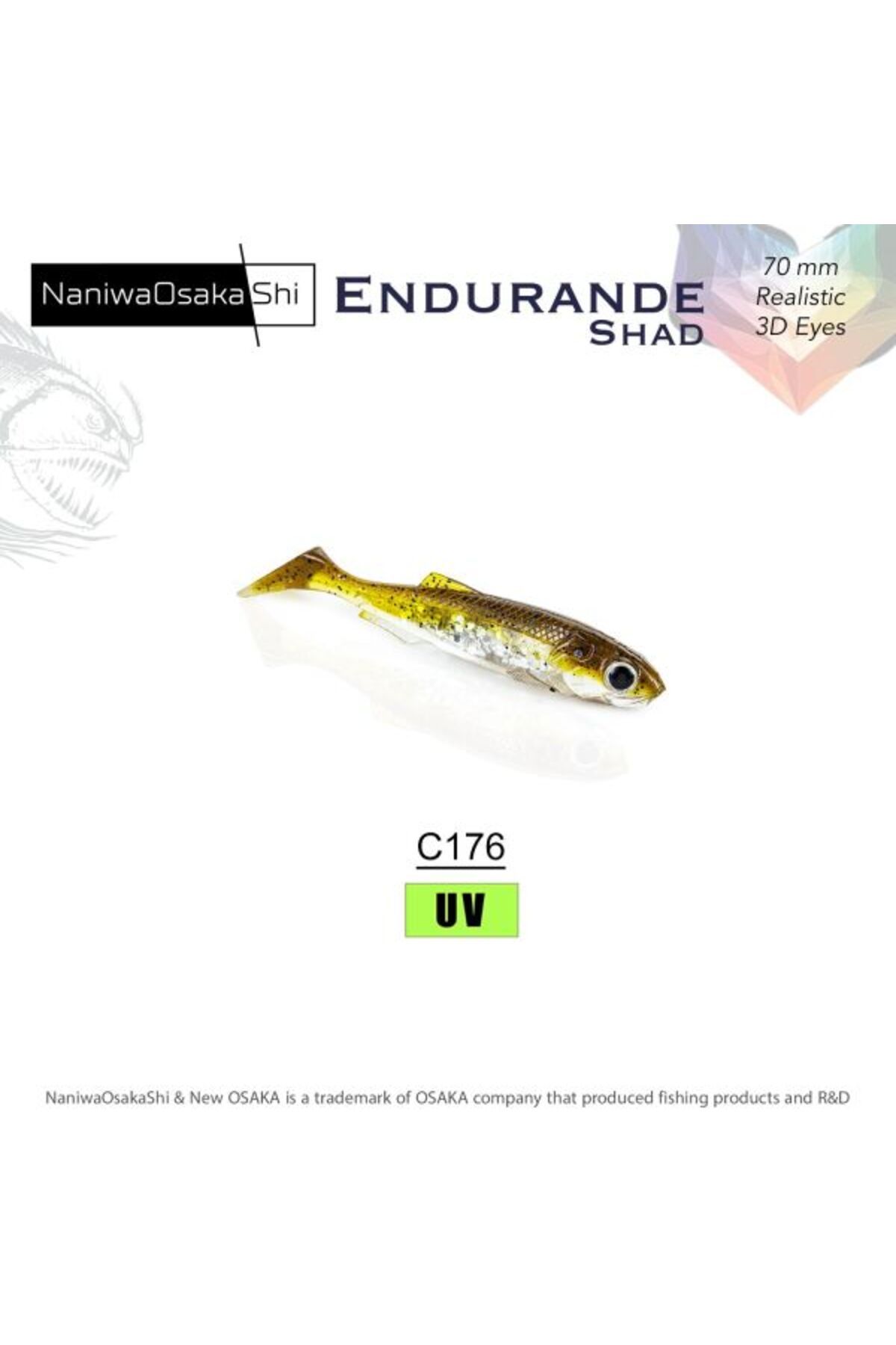 NEW OSAKA NANIWAOSAKASHI ENDURANDE SHAD 70MM C176 Brown Back Silver