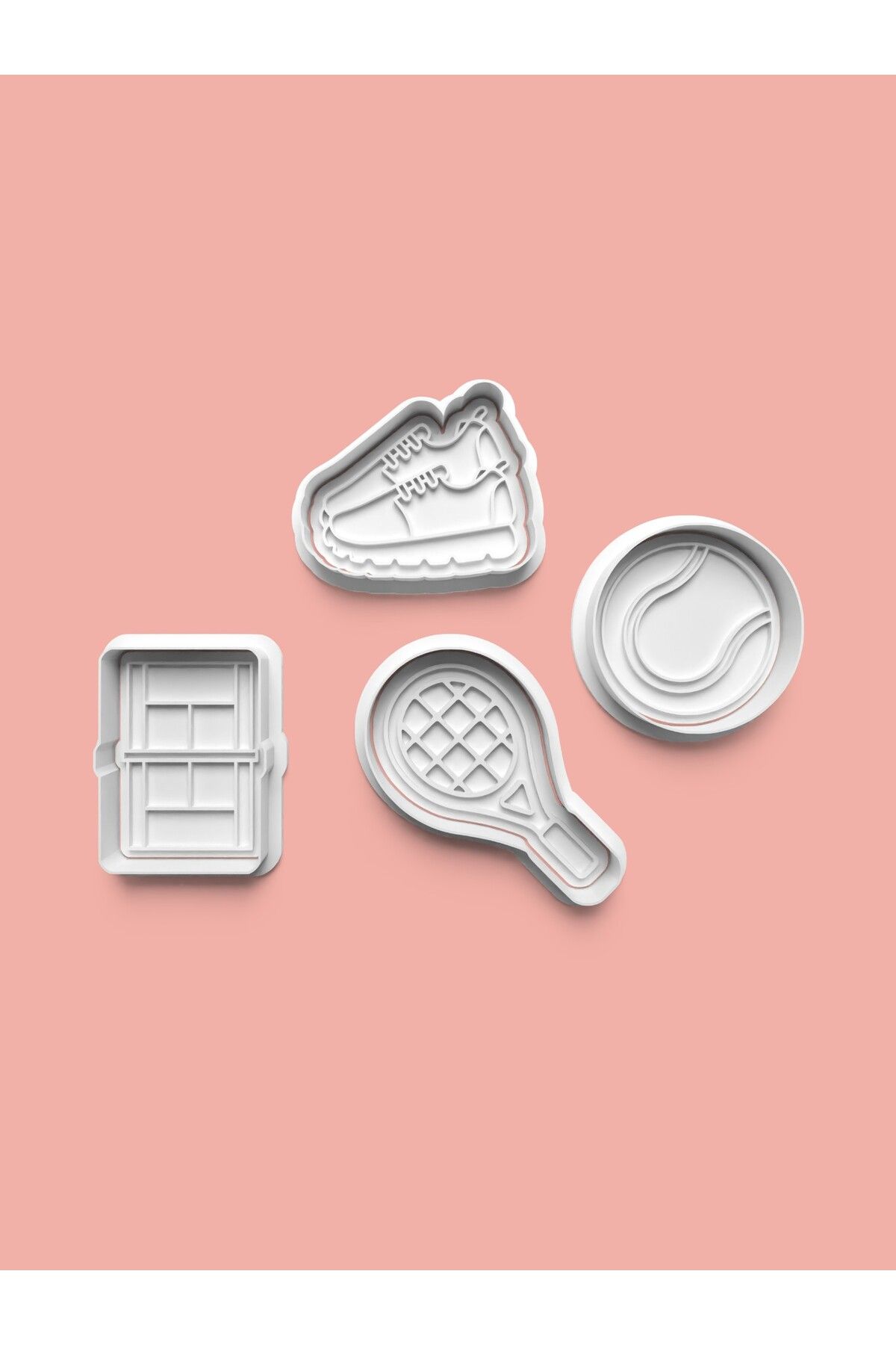 AKTASTORE Tenis Kurabiye Kalıbı Ve Şeker Hamuru Kalıbı 4'lü set