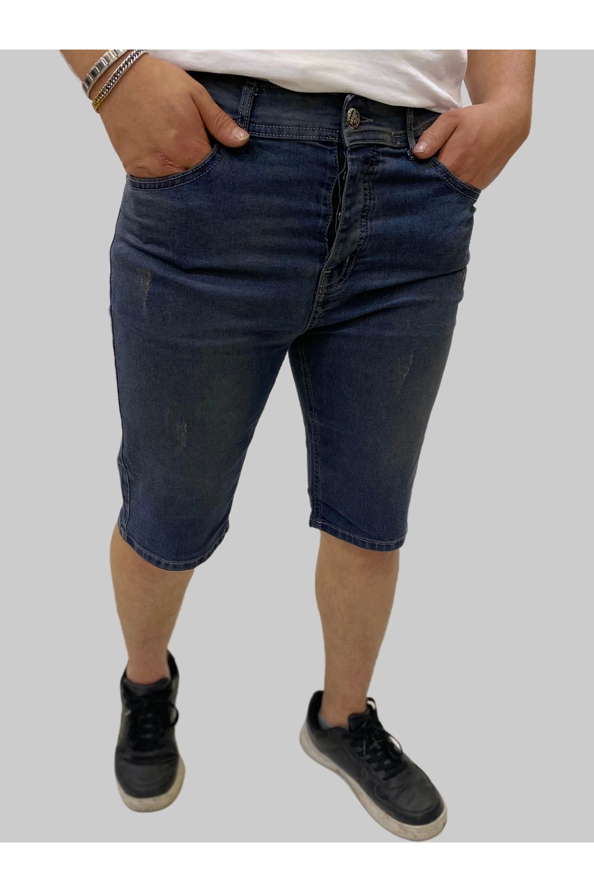 daniel milano Erkek Sers Denim Pamuklu Slim Fit Füme Kot Kapri