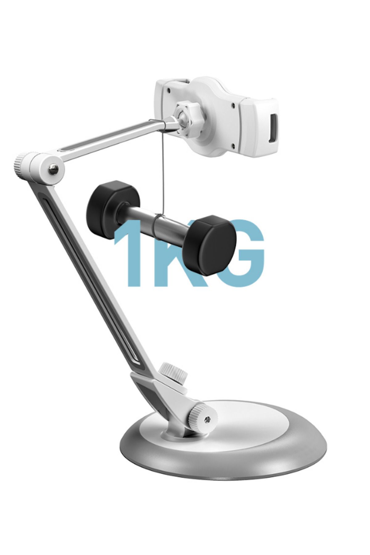 Canpay Masaüstü Telefon & Tablet Tutucu Standı, Ağırlıklı Metal Taban, ((14/22cm Kol Boyları, PVC+Metal))