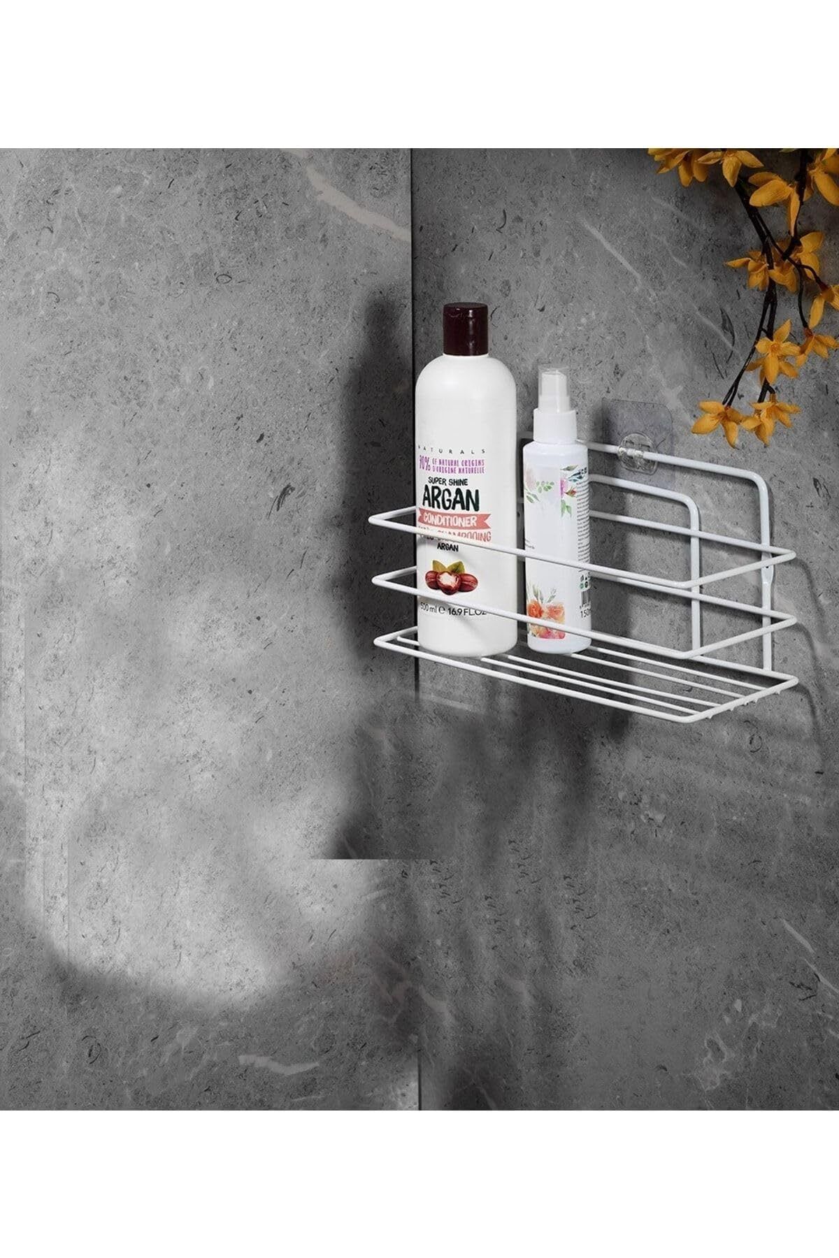 STOREMAX sellbuystore Haus Ömür Boyu Paslanmaz Yapışkanlı Banyo Düzenleyici Şampuanlık Duş Rafı Bey