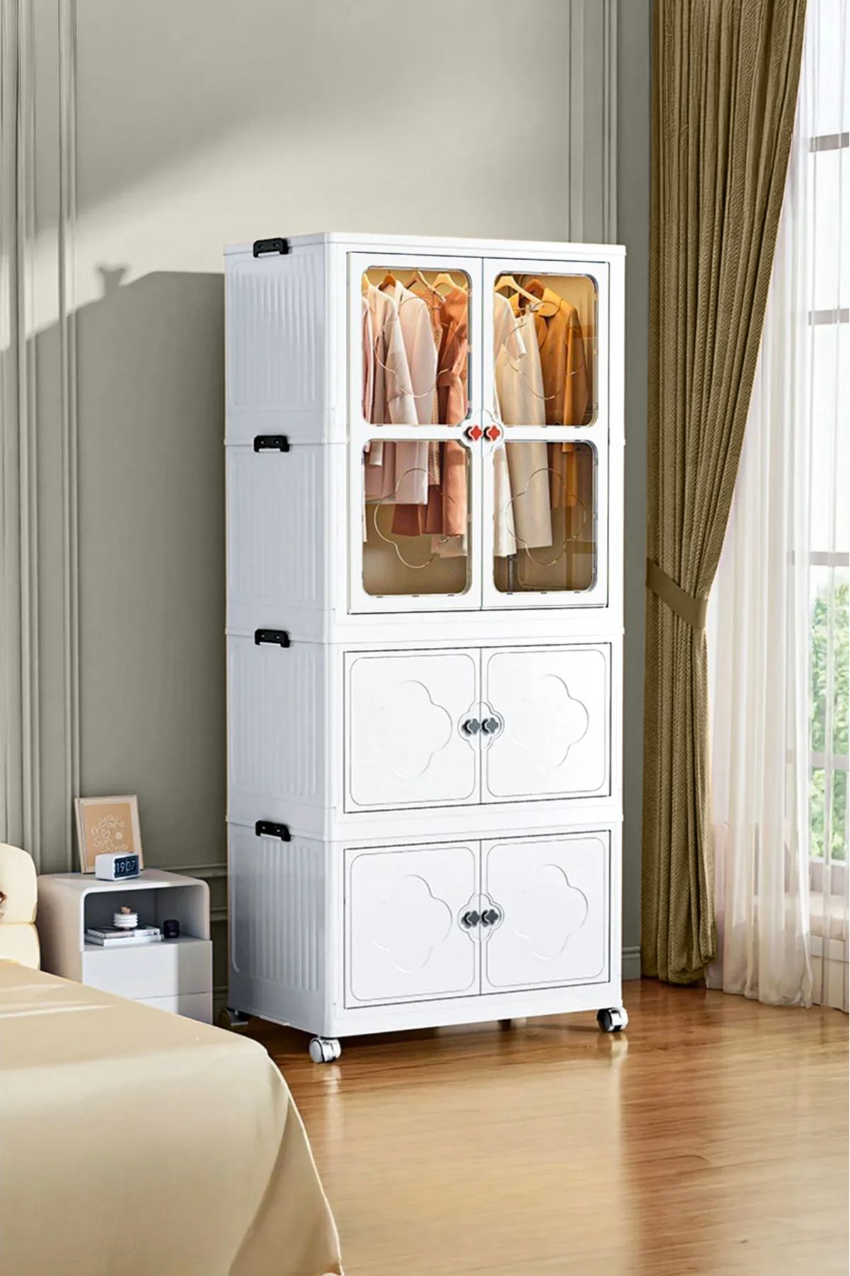EVSTYLE KATLANABİLİR ÇOK AMAÇLI DOLAP - 8 KAPAKLI