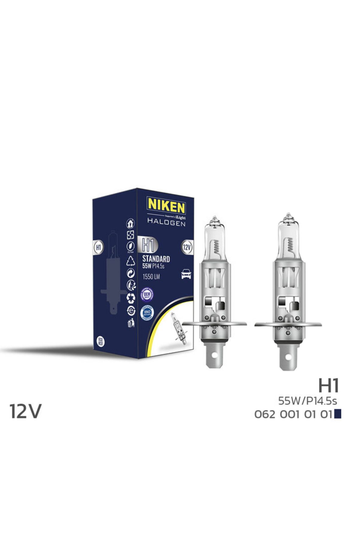 Sosyal Çarşı H1 12V 55W HALOJEN FAR AMPULÜ 2 ADET 1550 LÜMEN GÖZ ALMAYAN GÜÇLÜ SARI IŞIK UZUN KISA FAR AYDINLATMA