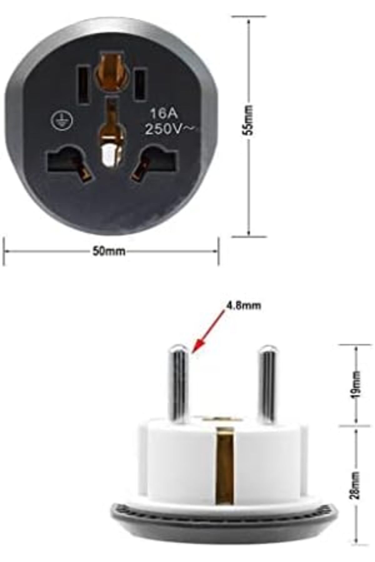 yenibagshop Universal Dişi Türk Erkek Fiş Dönüştürücü Adaptör
