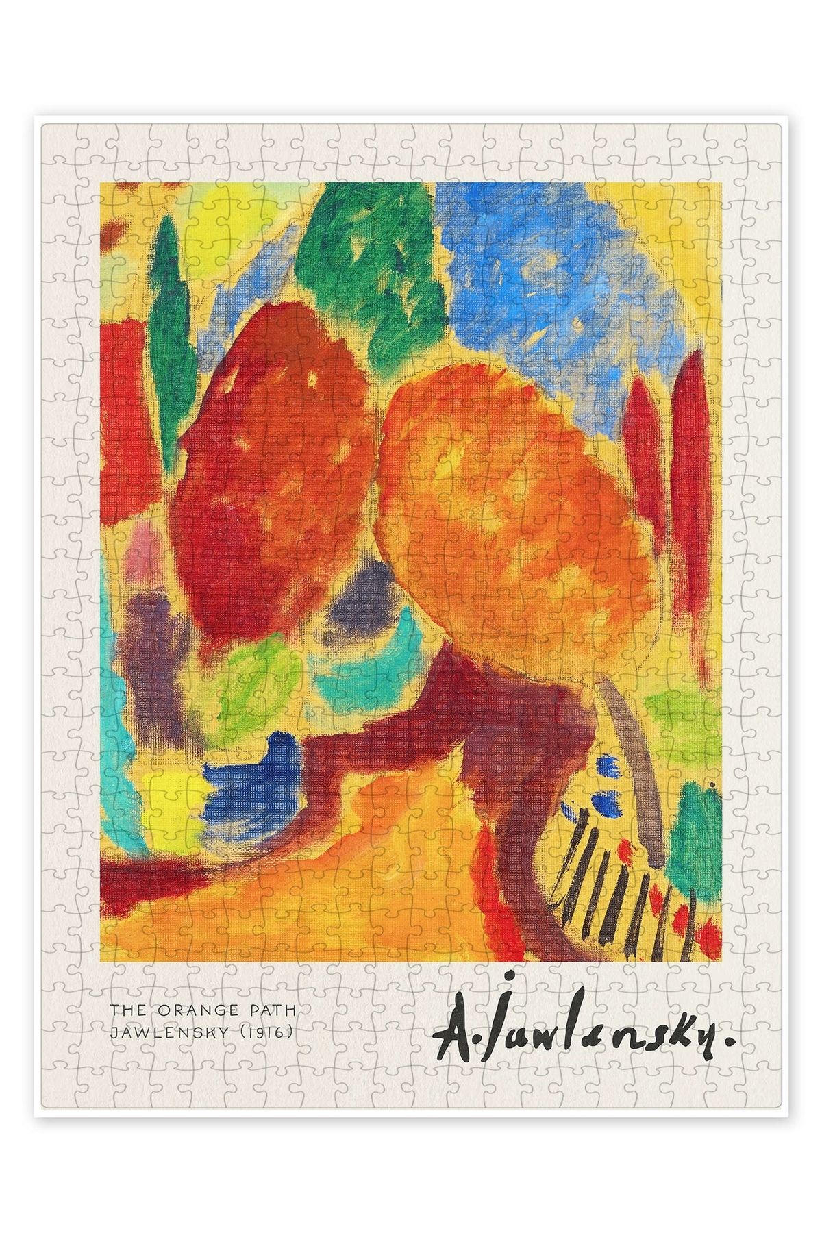 Jeronkarji Turuncu Yol 500 Parça Puzzle Yapboz Bohem Soyut Sanat Temalı