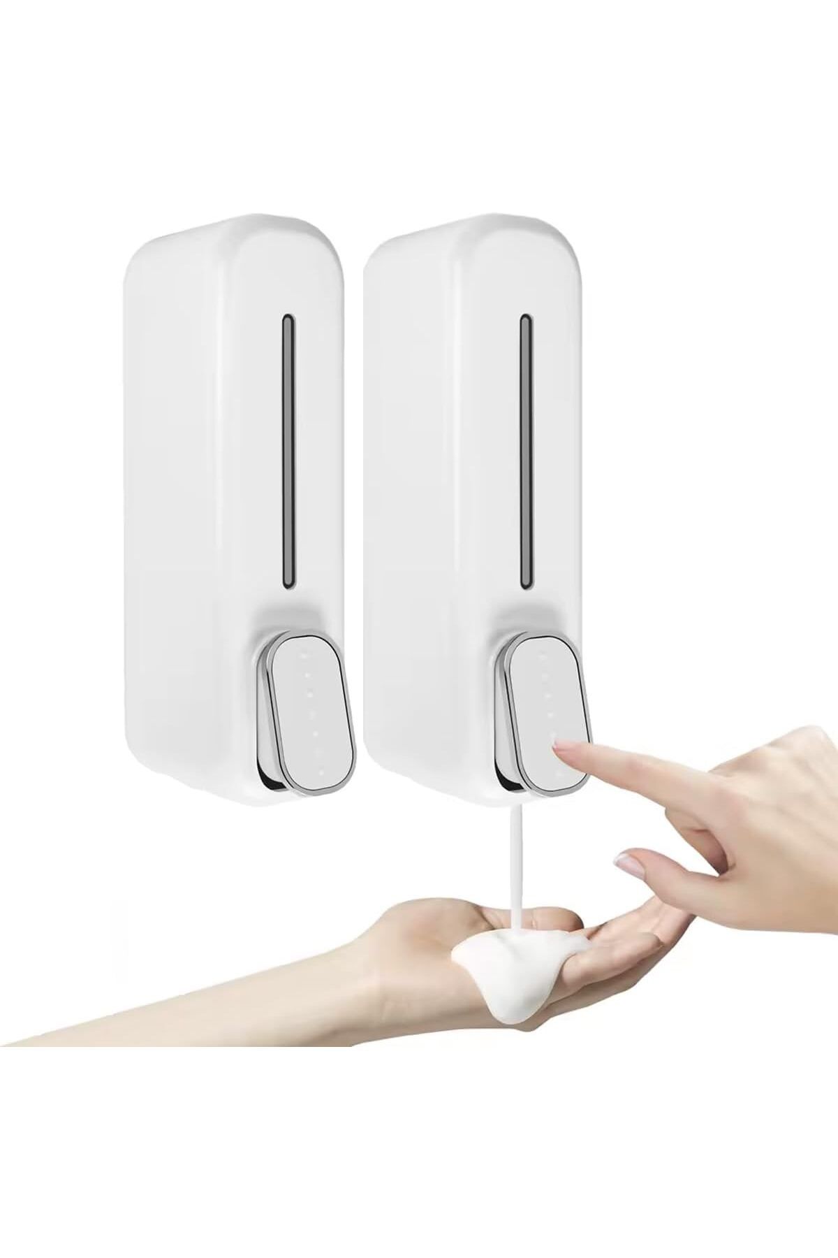 yenibagshop 2 Adet Beyaz Duvara Monte Sıvı Sabunluk – 300 ml, Şık & Dayanıklı Dispenser, Banyo ve Mutfak İçin