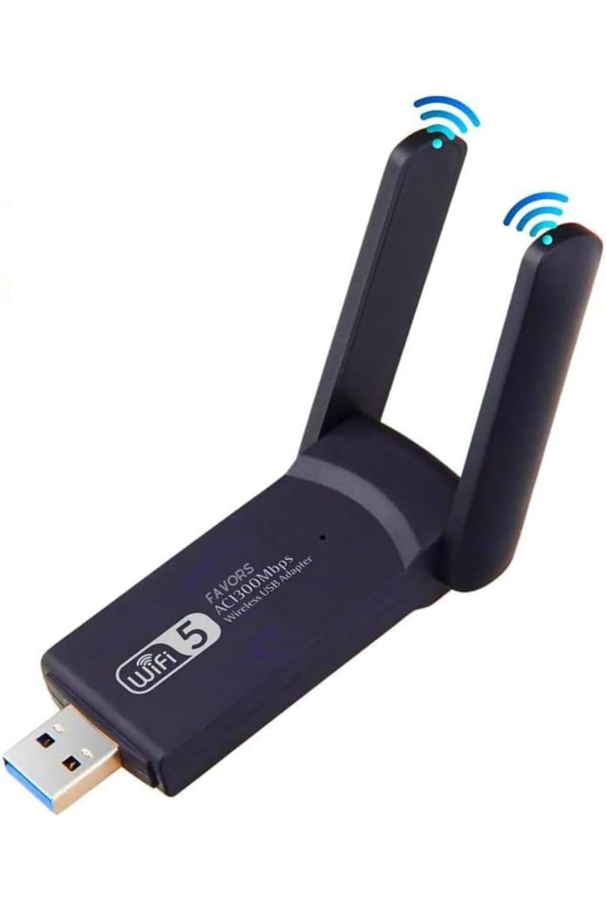 yenibagshop Kablosuz Wifi Adaptörü Dual Band Çift Antenli Ac1300 Mbps Wifi Alıcı Ağ Kartı Sinyal Güçlendirici