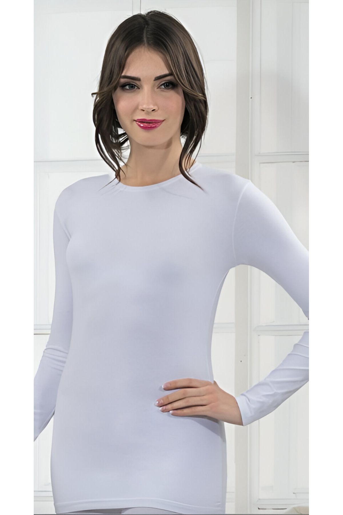 Altınay Kadın Sıfır Yaka Uzun Kollu Body - %90 Pamuk (Lilitime)