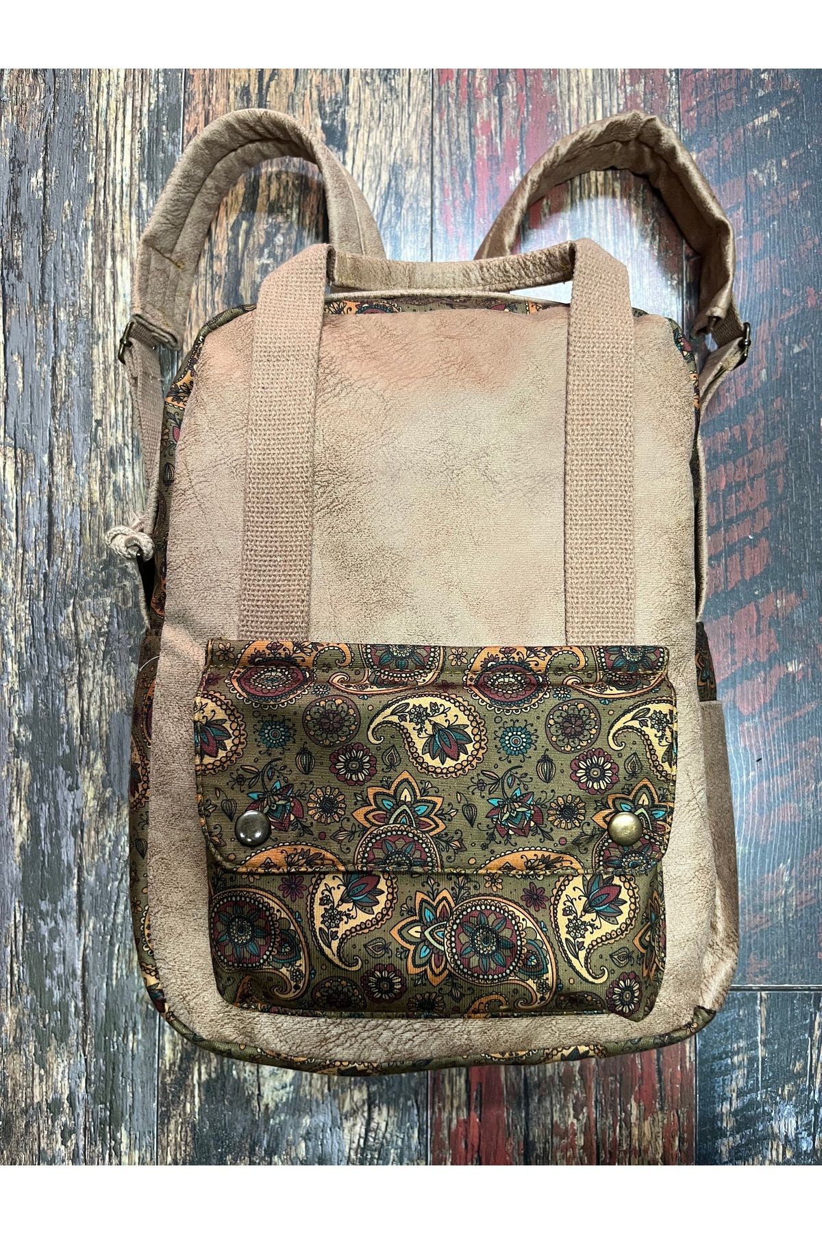 Street Bag Etnik Otantik Su Geçirmez Laptop Bölmeli Taşıma Kollu Sırt Çantası