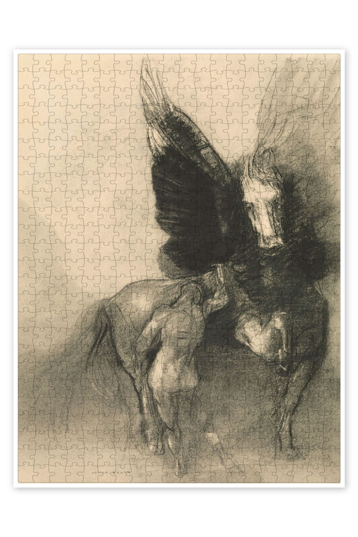 Jeronkarji Pegasus ve Bellerophon 500 Parça Puzzle Yapboz Kedi Köpek Temalı Doğa ve Orman Hayvanları