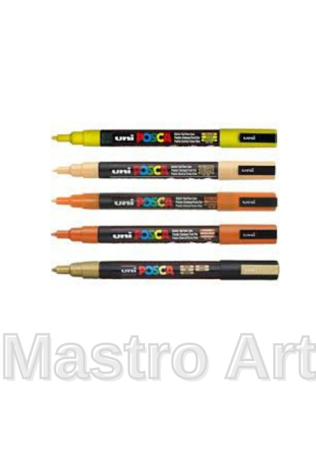 Mastro Art Posca Marker Akrilik Kalem Pc-3m (0.9-1.3MM), 5 'li Sıcak Tonlar Seti