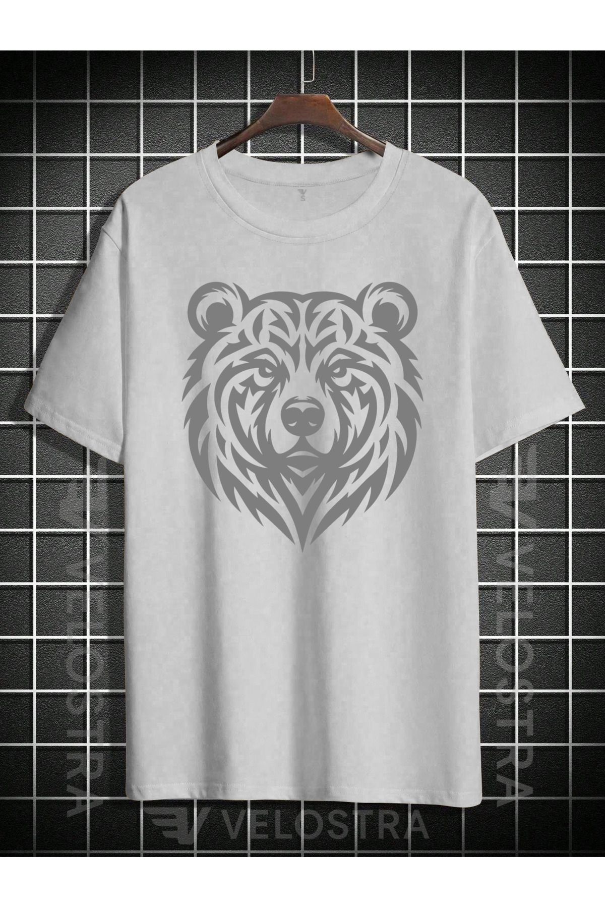 Velostra Unisex Ayı Baskılı Oversize T-shirt