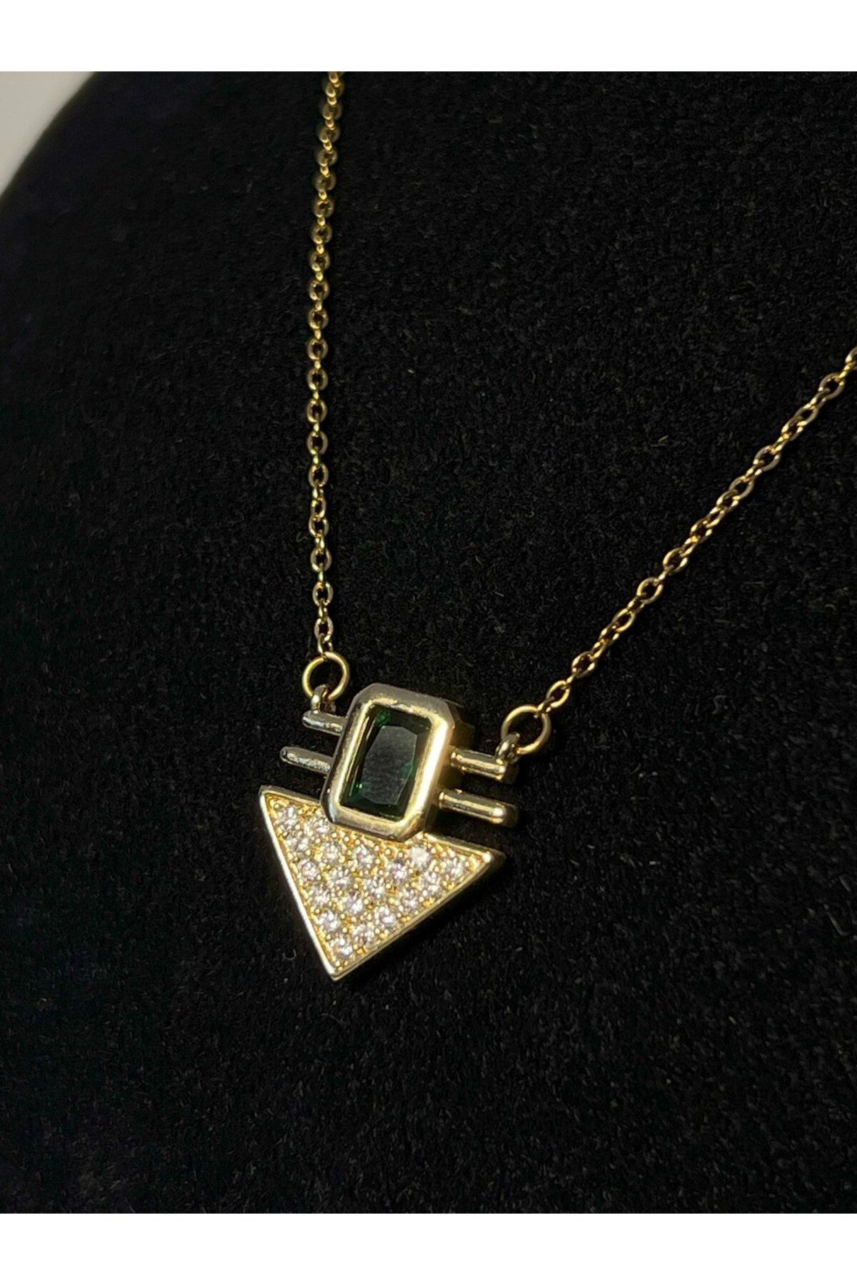 CEY ACCESSORY YEŞİL TAŞ DETAY KOLYE