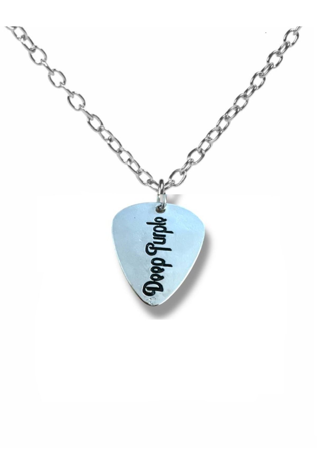Herşey Nota Deep Purple Efsane Rock Grubu Pena Şeklinde Çift Taraflı Rock İşaretli Unisex Metal Kolye