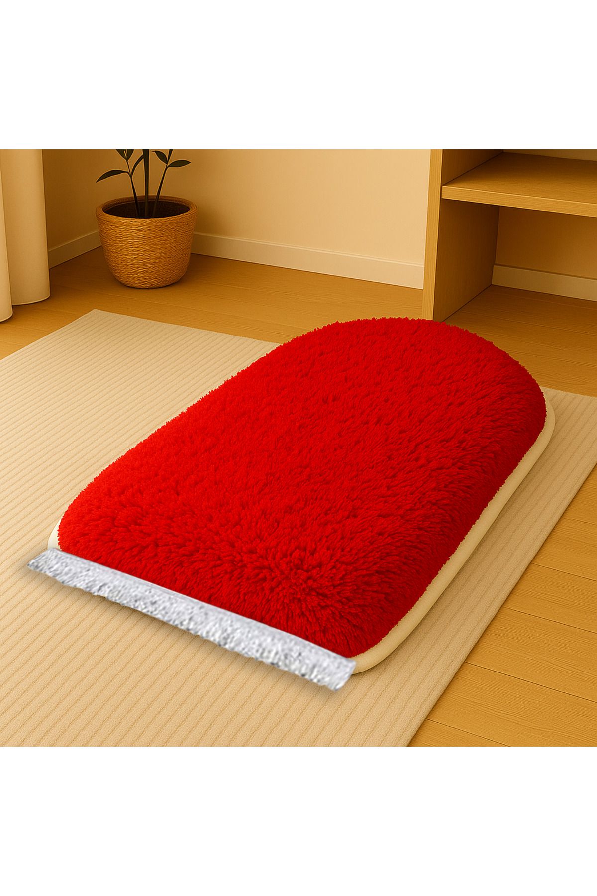 Carpetella 3 CM Süngerli Welsoft Peluş Seccade Ortopedik Kaymaz Deri Tabanlı Namazlık