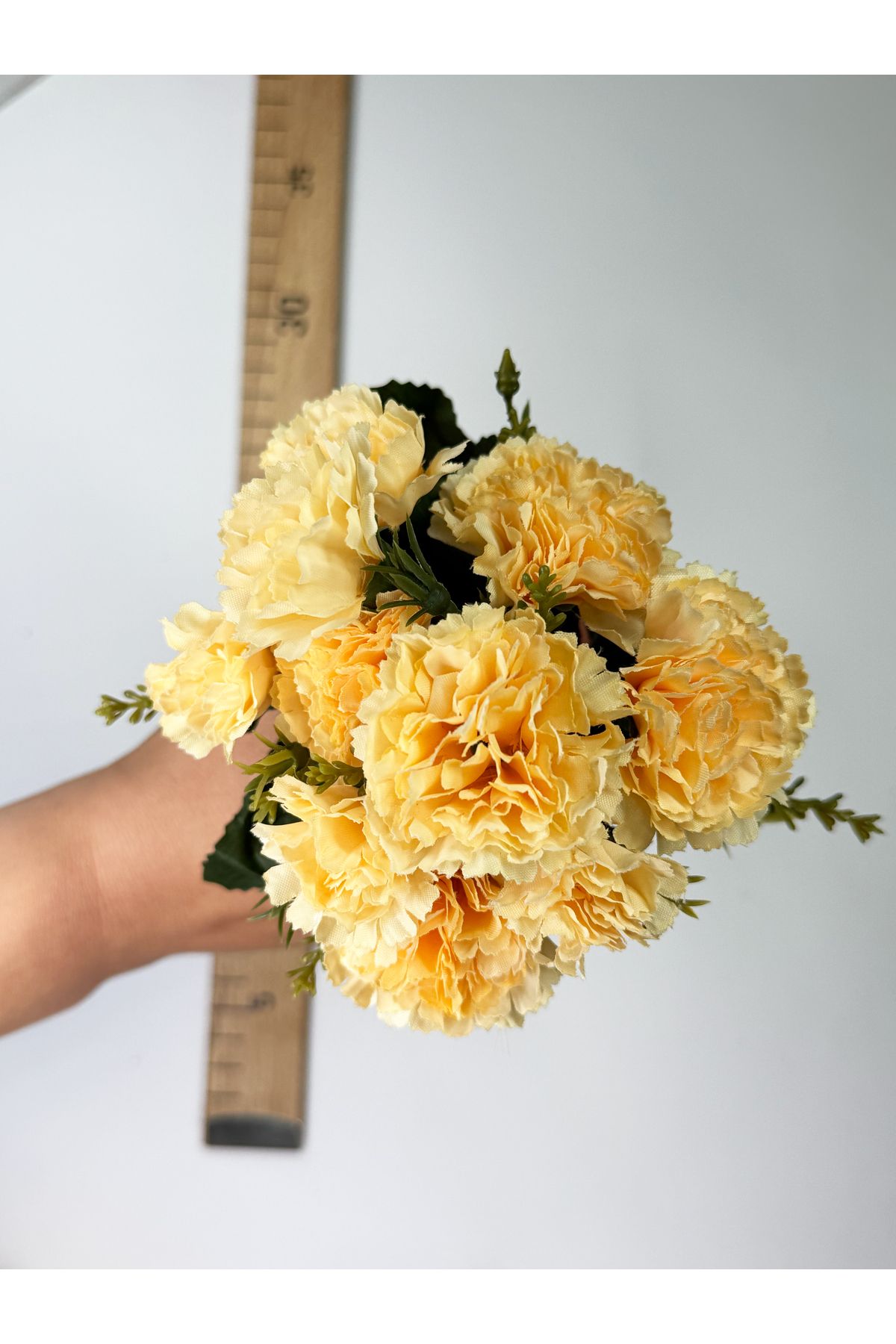 Hobi Stok Yapay Karanfil Küçük Demet - Yapay Çiçek - Süs Çiçeği - El Çiçeği - Plastik Çiçek - 30cm