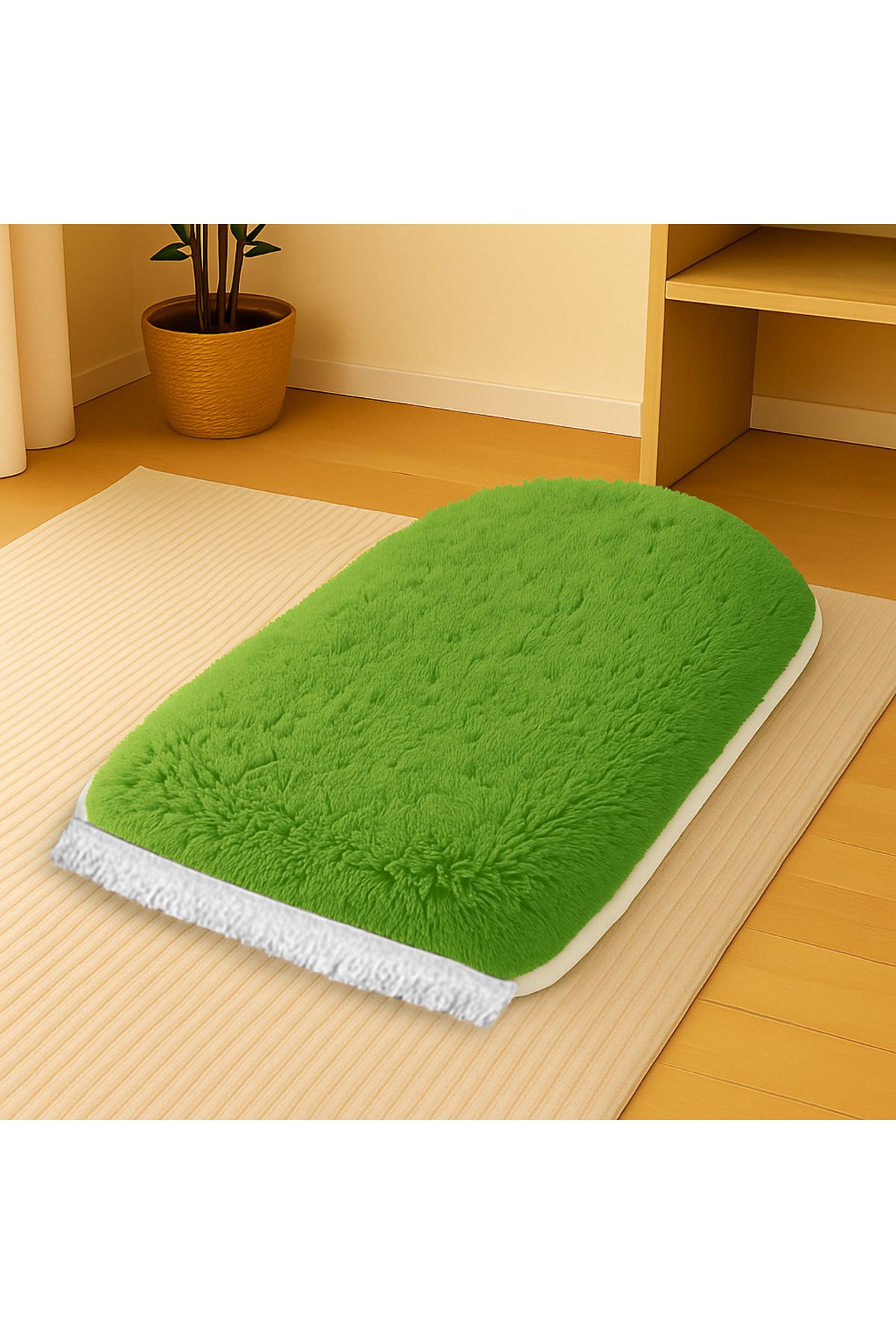 Carpetella 3 CM Süngerli Welsoft Peluş Seccade Ortopedik Kaymaz Deri Tabanlı Namazlık