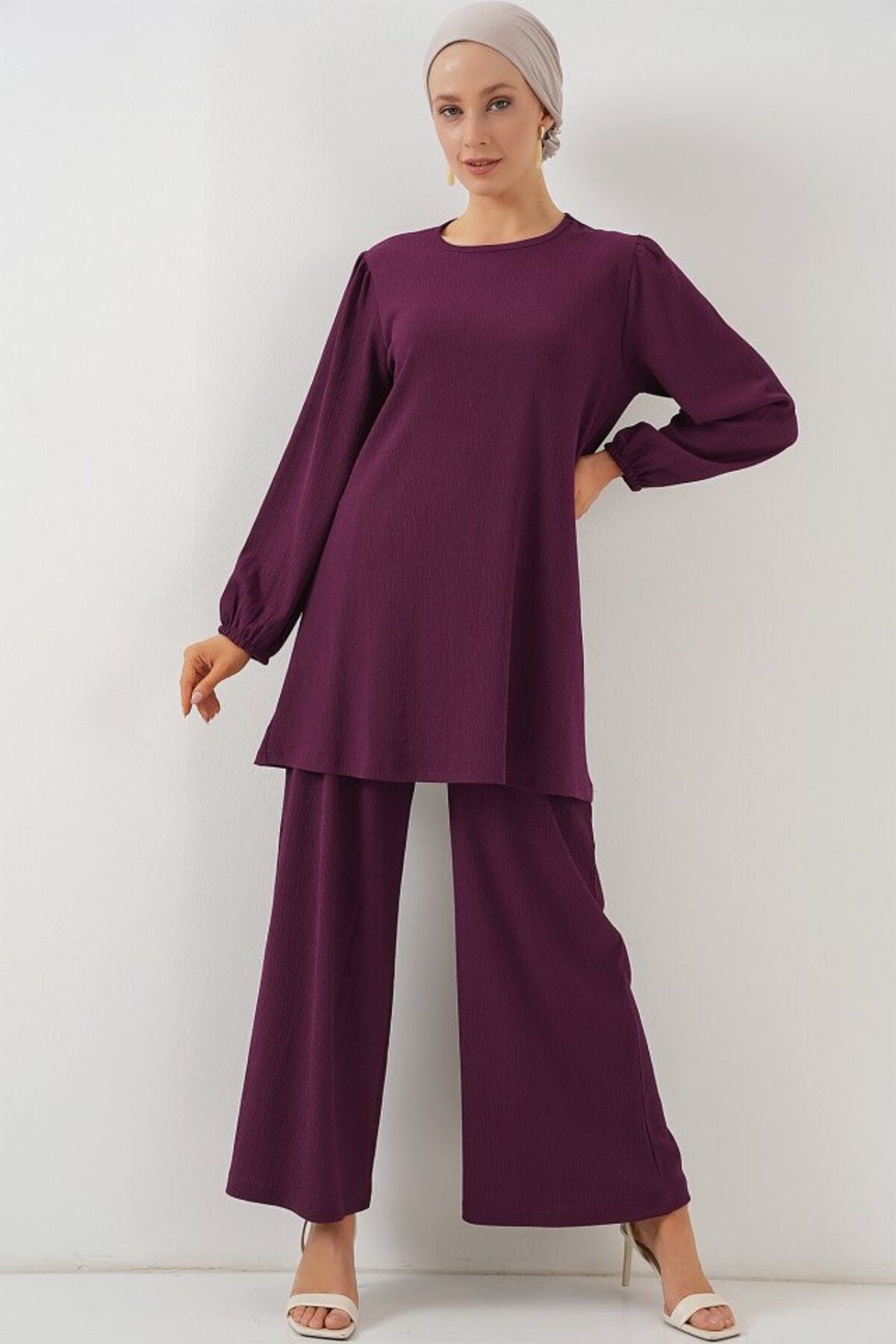 novafems Tunik Pantolon Alt Üst Takım 6663 - Mor