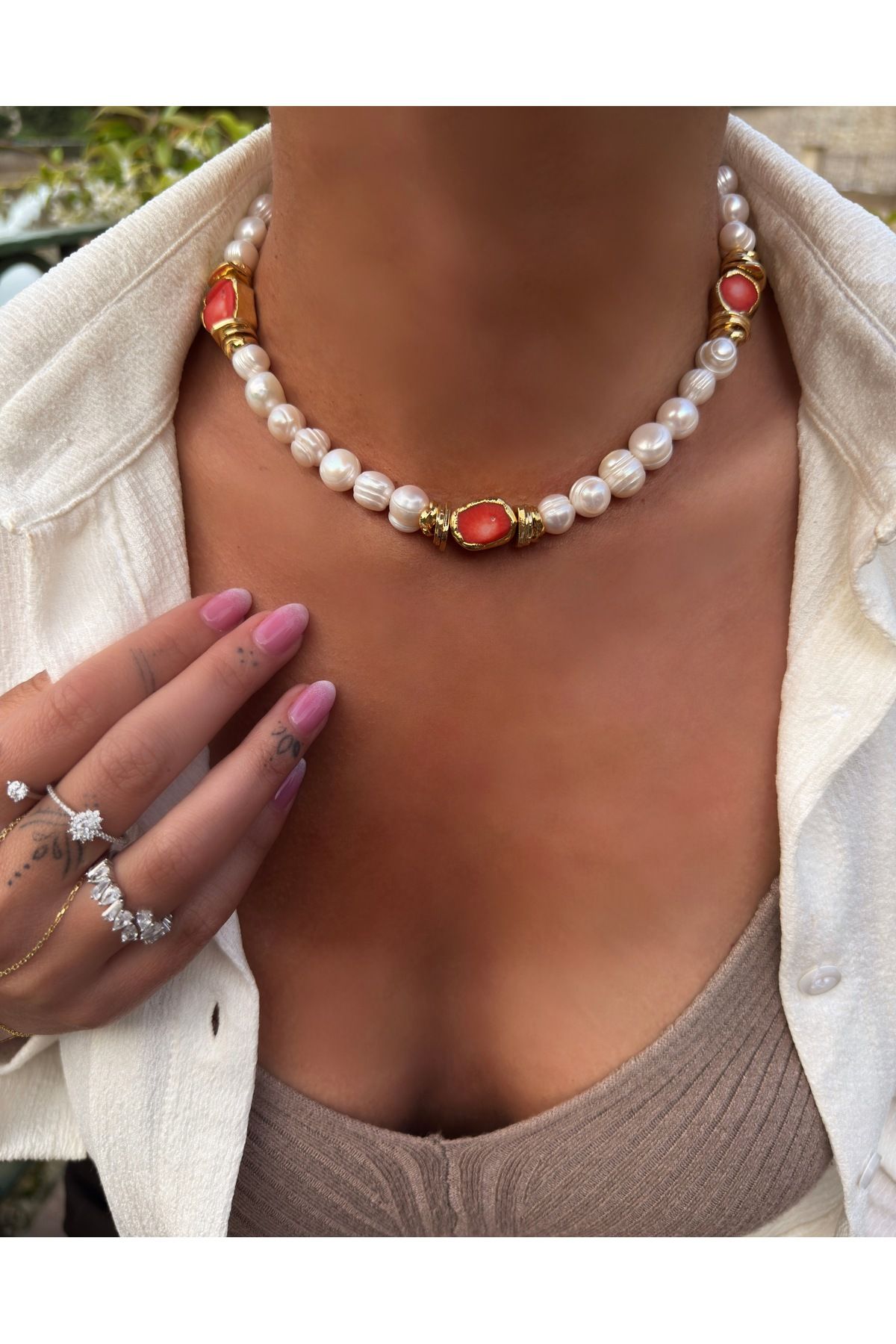 HeyYou Jewelry Doğal taş kolye