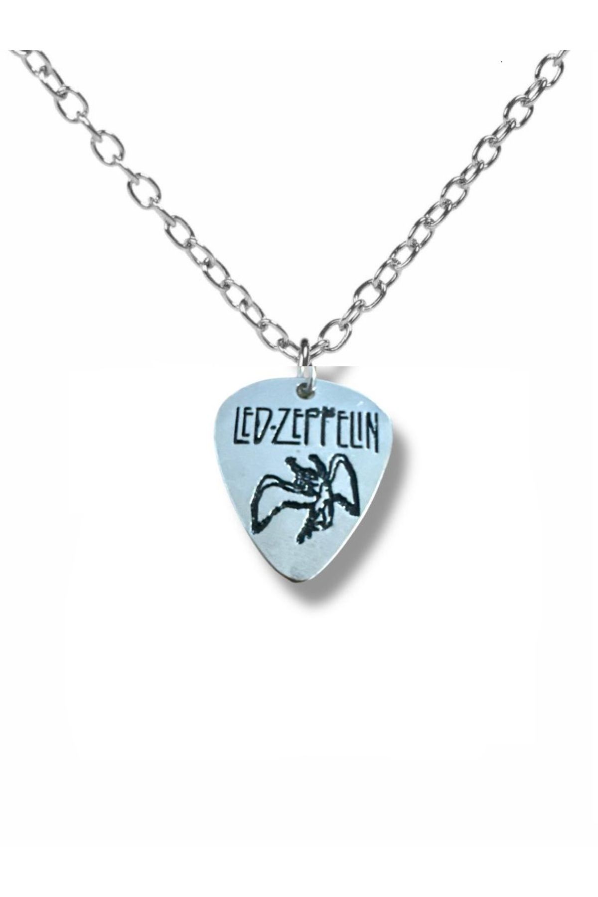 Herşey Nota Nirvana Grunge Rock Grubu Pena Şeklinde Çift Taraflı Rock İşaretli Unisex Metal Kolye
