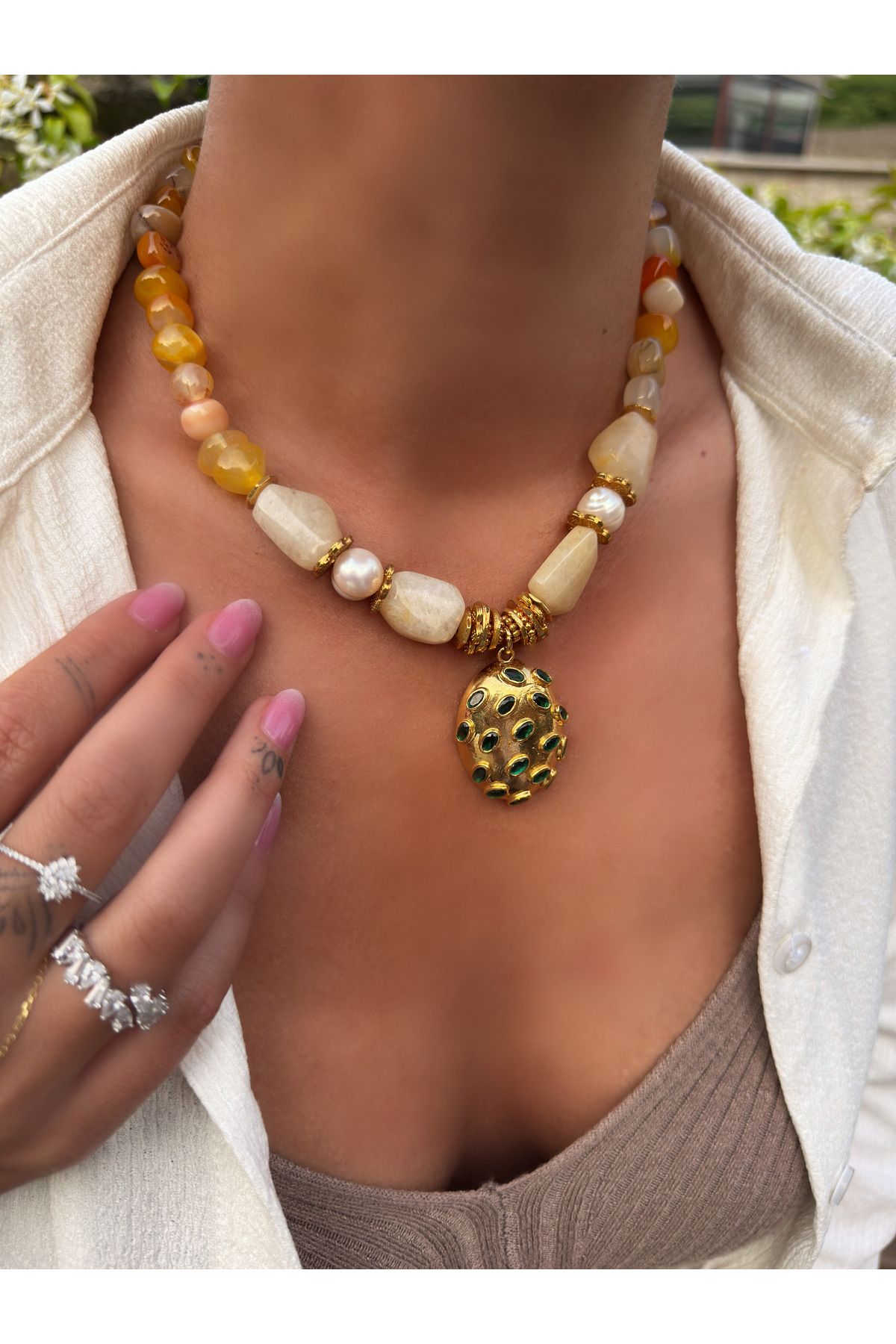 HeyYou Jewelry Doğal taş kolye