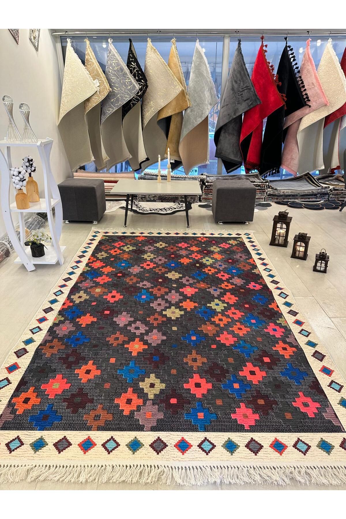 Home Dijital Baskılı Halı Modern Desen Kaymaz Taban Makinede Yıkanabilir Salon Mutfak Halısı
