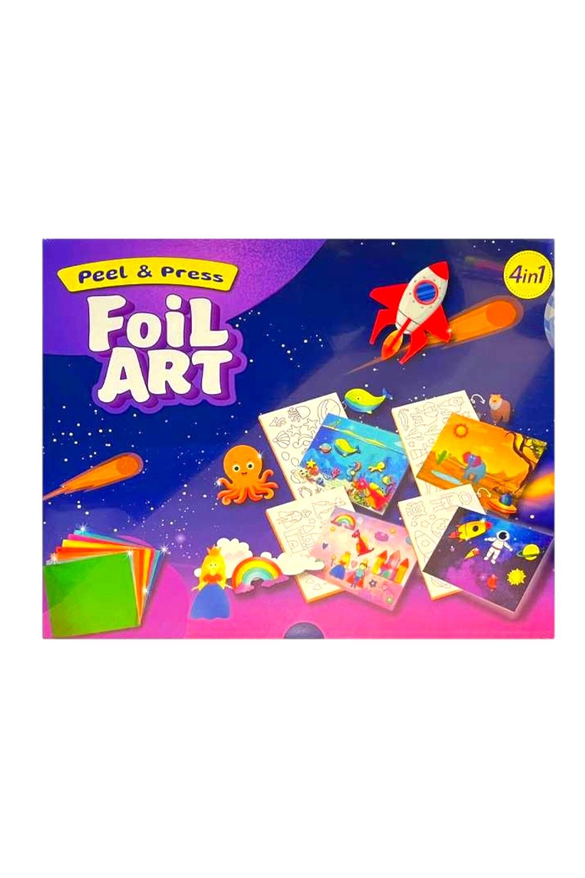 BAŞEL FOİL ART PEEL PRESS METALİZE ÇIKARTMA SANATI 4İN1 3+
