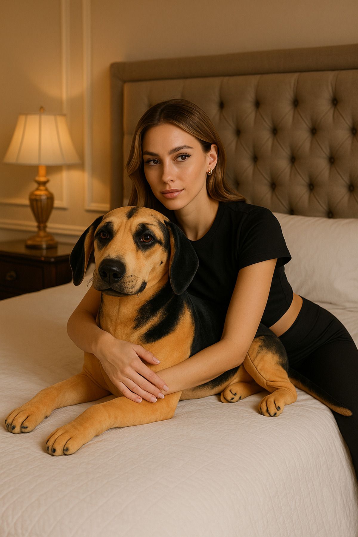Dolly Gerçekçi Görünümlü 70 cm Beagle Peluş Köpek – Yumuşak ve Büyük Boy Oyuncak